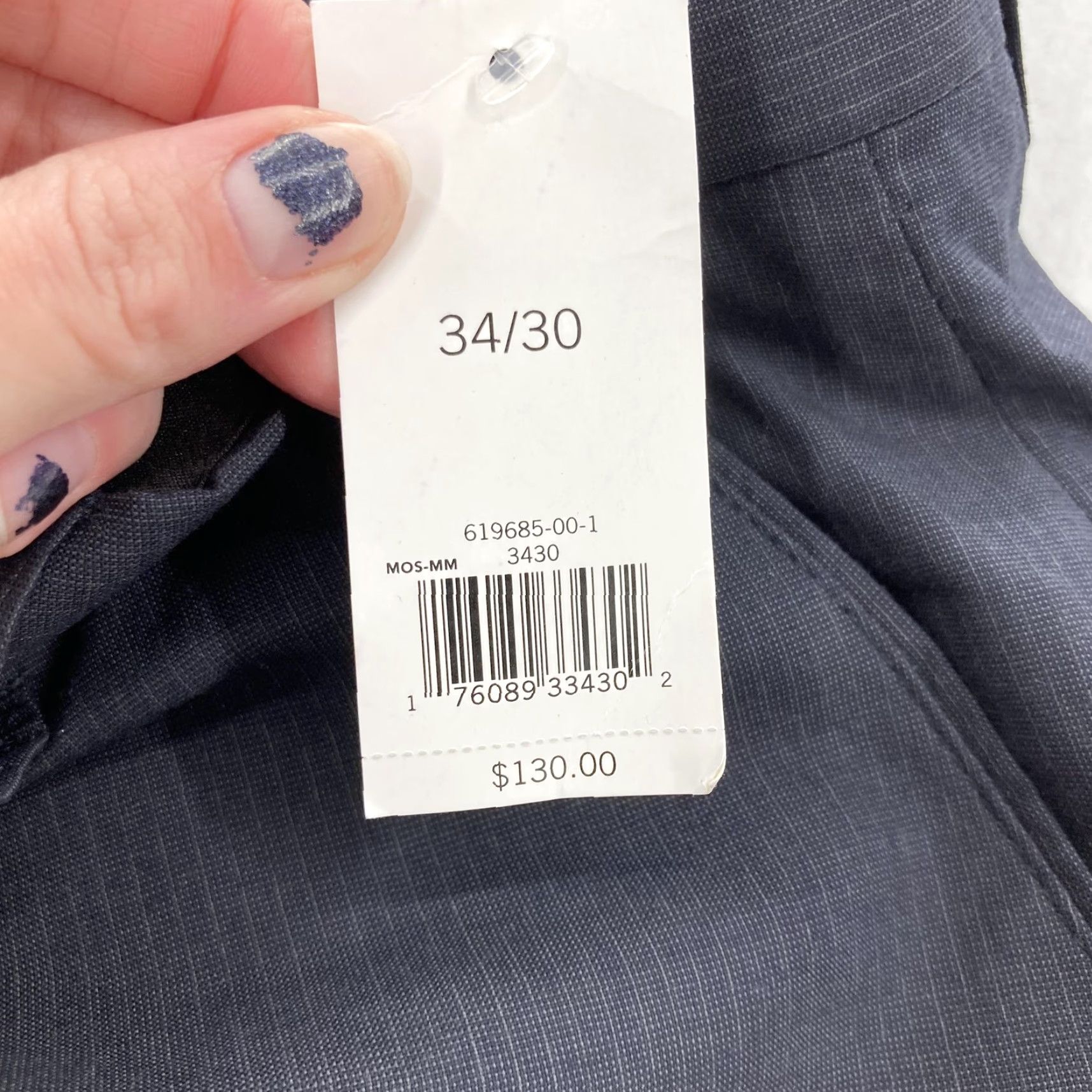 Banana Republic Banana Republic Dress Pants Mens 34x30 Navy Heather Pinstripe Flat Front Lined Size US 34 / EU 50 - 5 Thumbnail