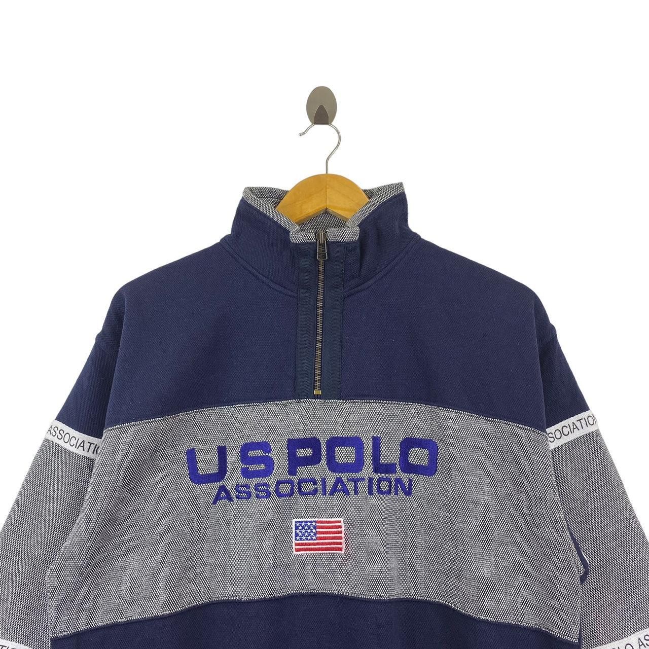 U.S. Polo Assn. Vintage US POLO ASSOCIATION Embroidered Half Zipper Sweater Size L / US 10 / IT 46 - 3 Thumbnail