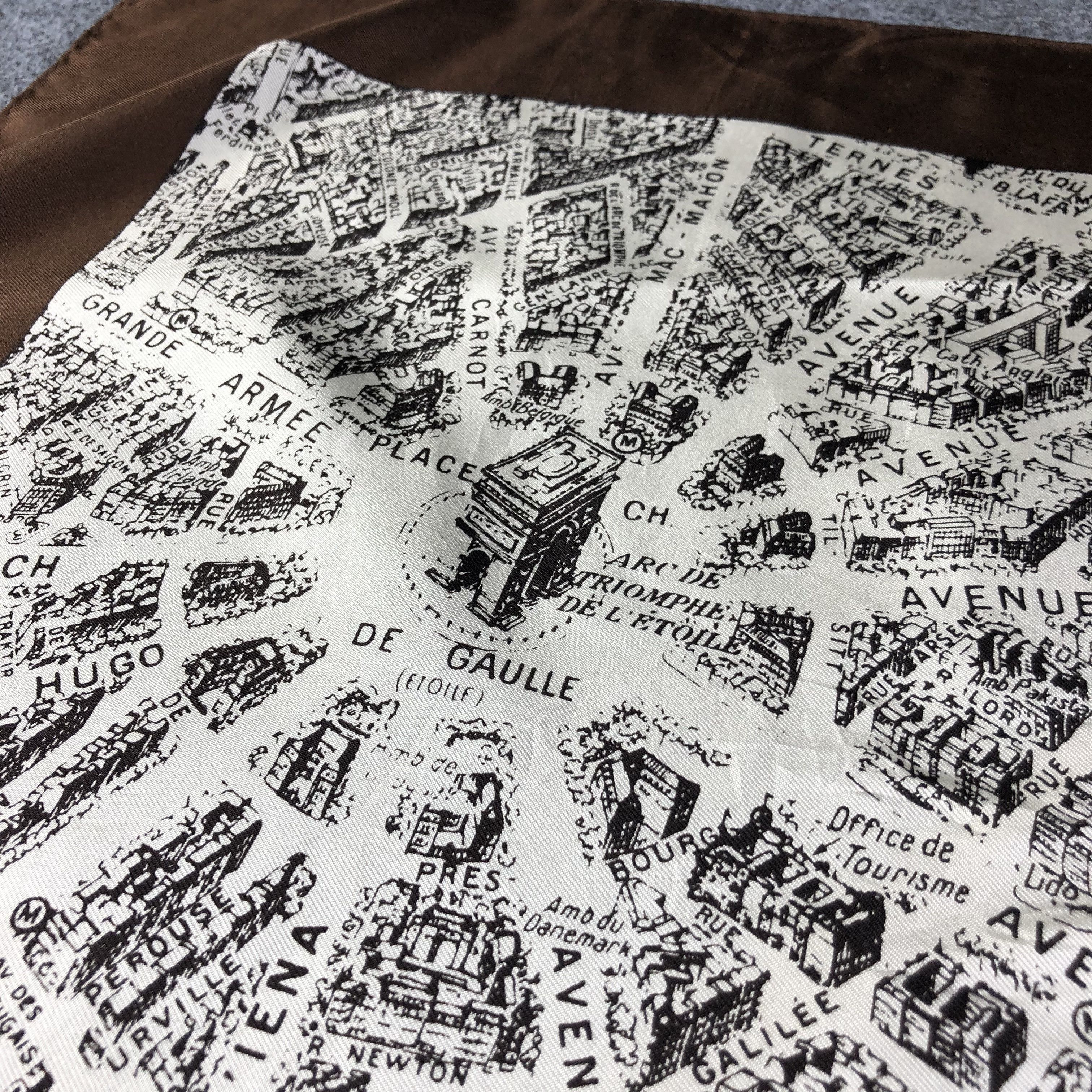Vintage Paris City Map Silk Scarf M809 Size ONE SIZE - 6 Thumbnail