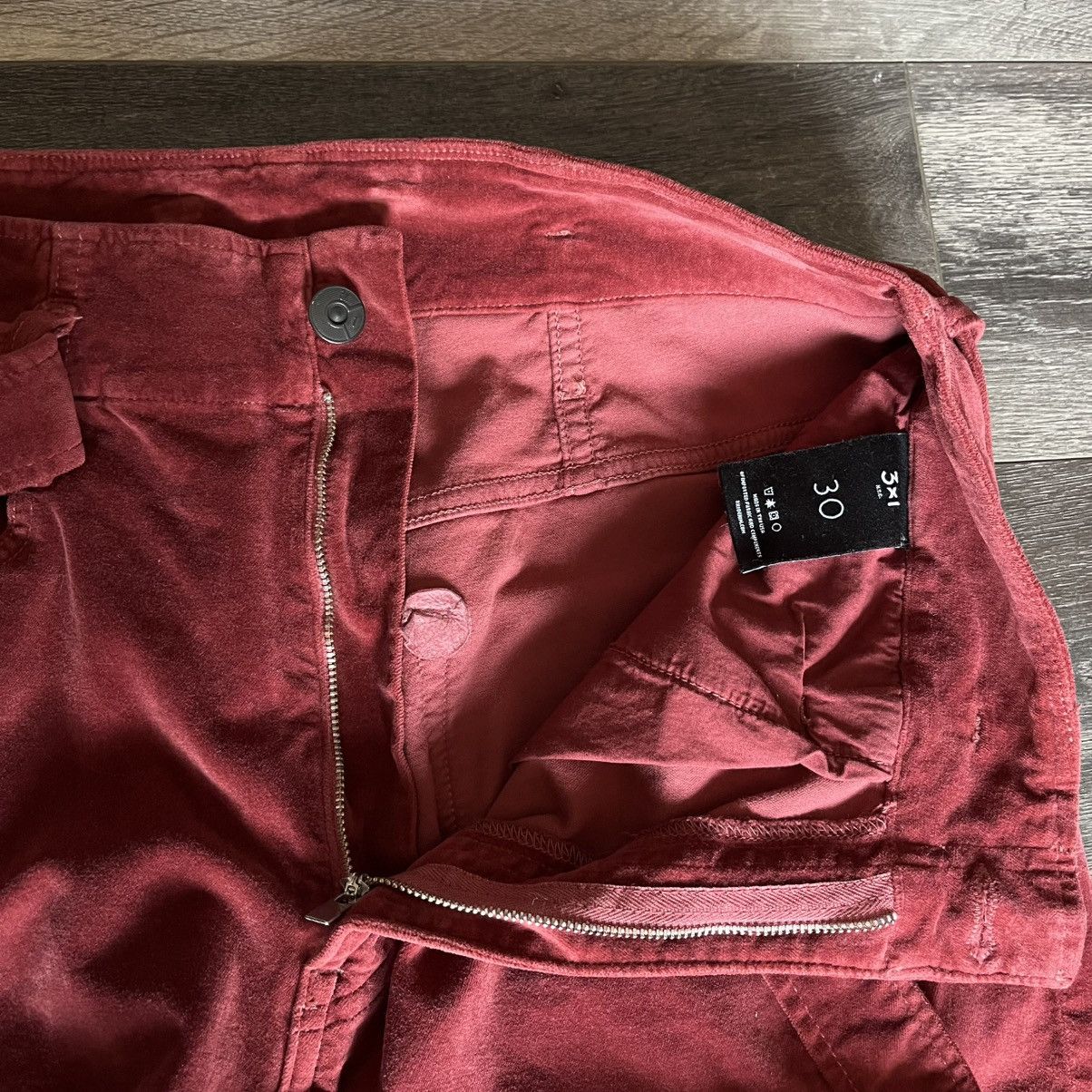 3x1 3x1 Crimson Kelly Velvet Paperbag Tie Belt Wide Leg Jeans Size 30" / US 8 / IT 44 - 8 Thumbnail