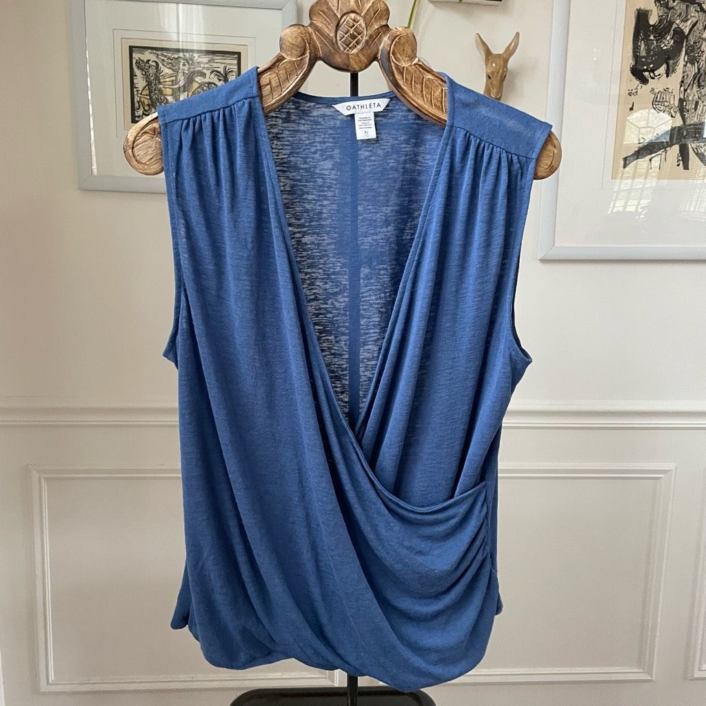 Athleta Athleta Breezy Wrap Top Cobalt Blue 988031 $50 L Size XL / US 12-14 / IT 48-50 - 2 Thumbnail