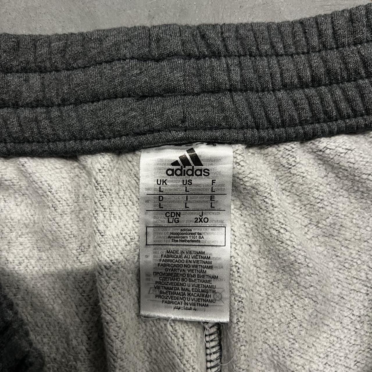 Adidas × Vintage Vintage Y2K Baggy Grey Black Striped Adidas Sweatpants! Size US 34 / EU 50 - 7 Thumbnail