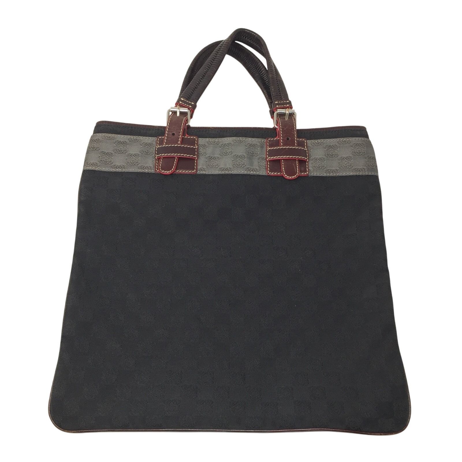 Loewe LOEWE - Leather-Trimmed Anagram Canvas Tote Black & Gray Size ONE SIZE - 10 Thumbnail