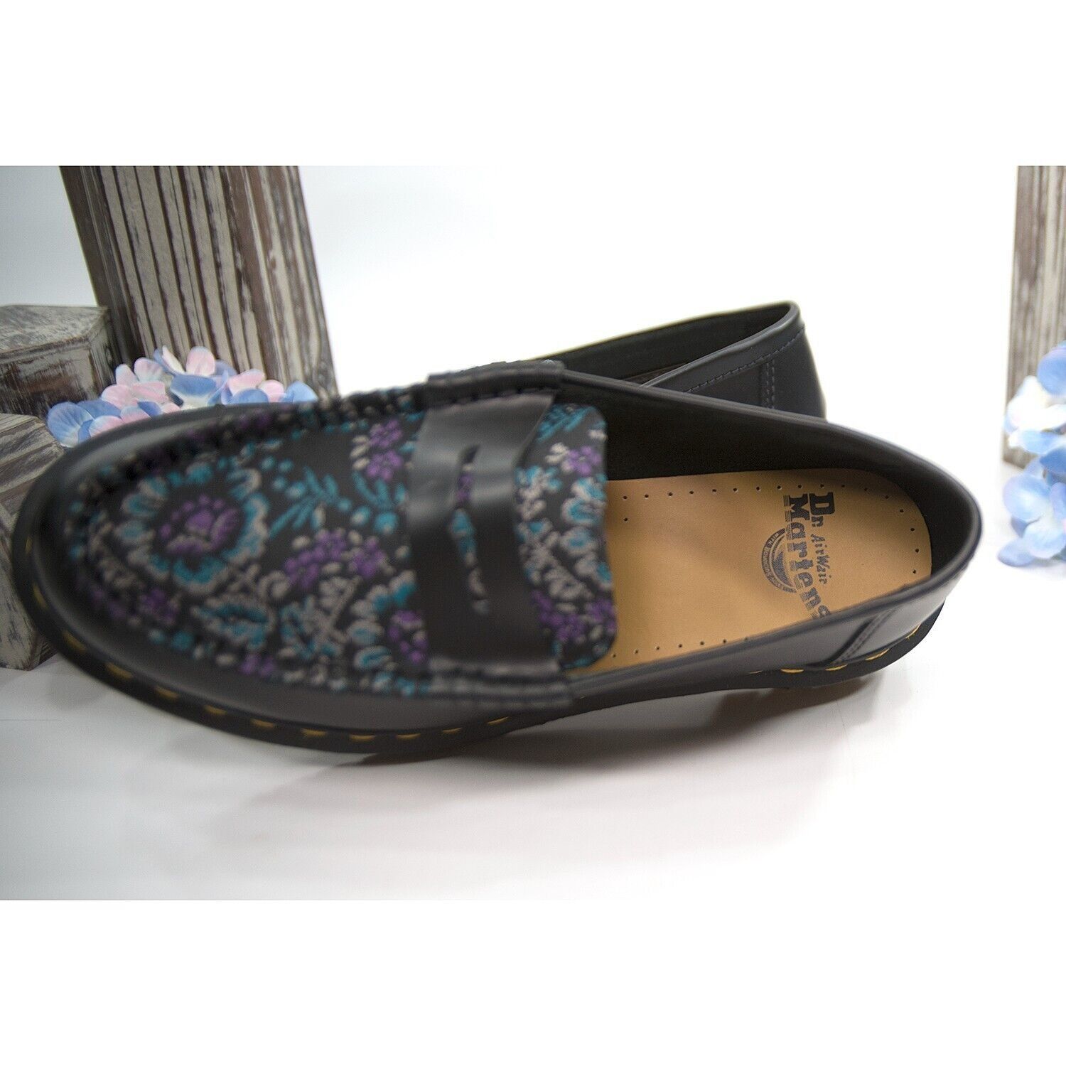Dr. Martens Dr. Martens Penton Black Leather Rich Purple Floralfer O Size US 9 / IT 39 - 3 Thumbnail