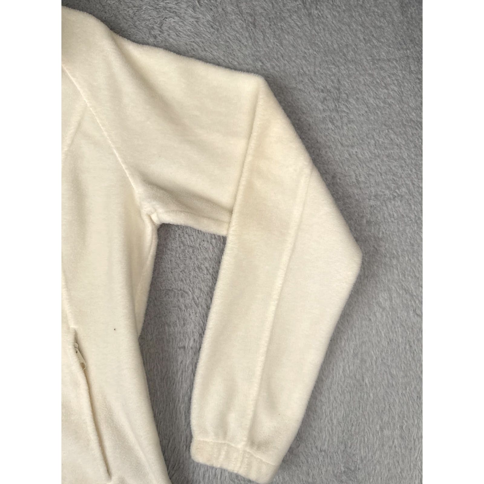 Pinko Columbia Jacket Womens Medium White Fleece Full Zip Outdoor Hiking Pink Ribbon Embroidered Logo Pockets Size M / US 6-8 / IT 42-44 - 5 Thumbnail