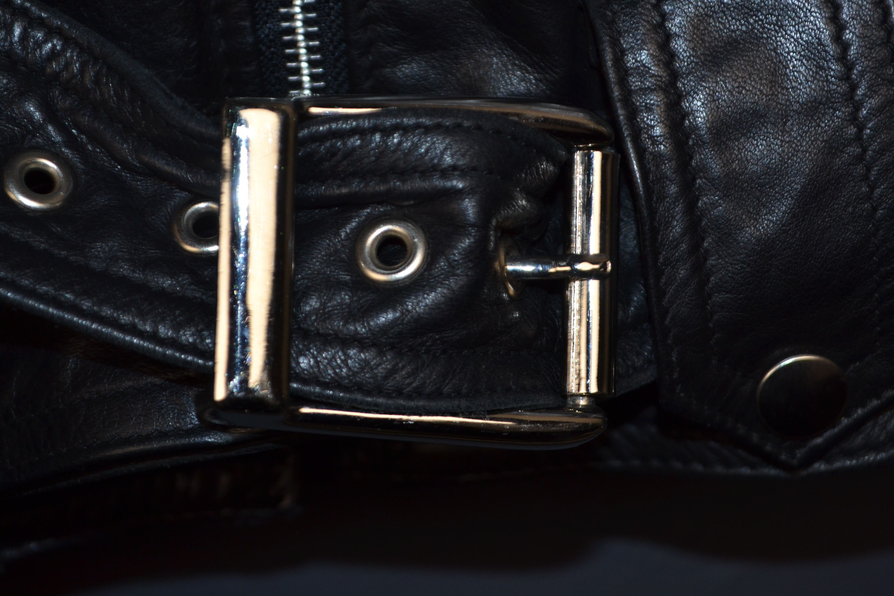 Vintage On The Fringe Black Leather Biker Jacket M Made Canada Size M / US 6-8 / IT 42-44 - 7 Thumbnail