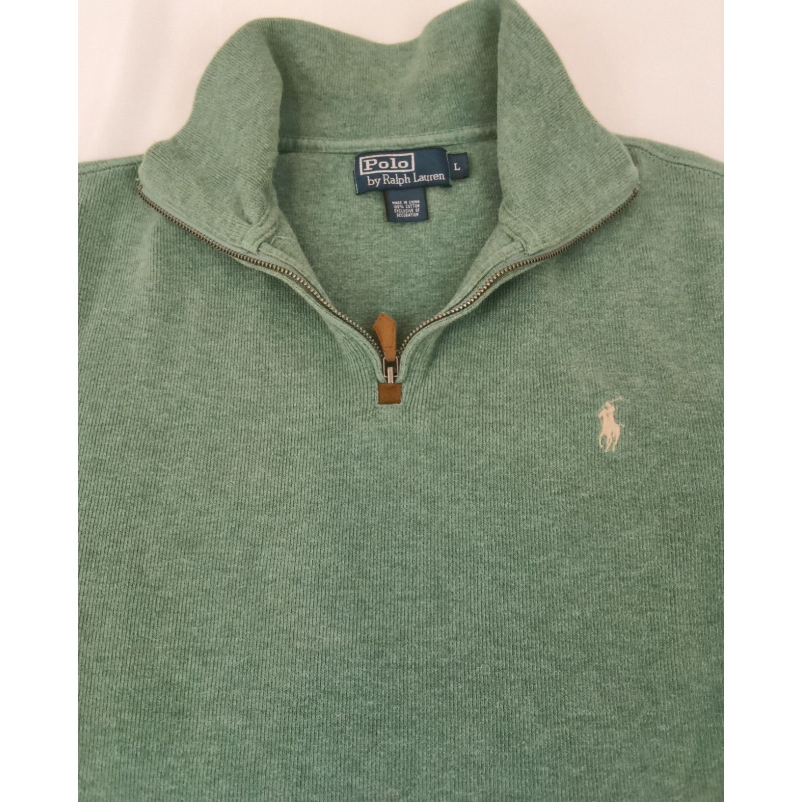 Polo Ralph Lauren Polo Ralph Lauren 1/4 Zip Sweater Men's L Green White Pony Size US L / EU 52-54 / 3 - 4 Thumbnail