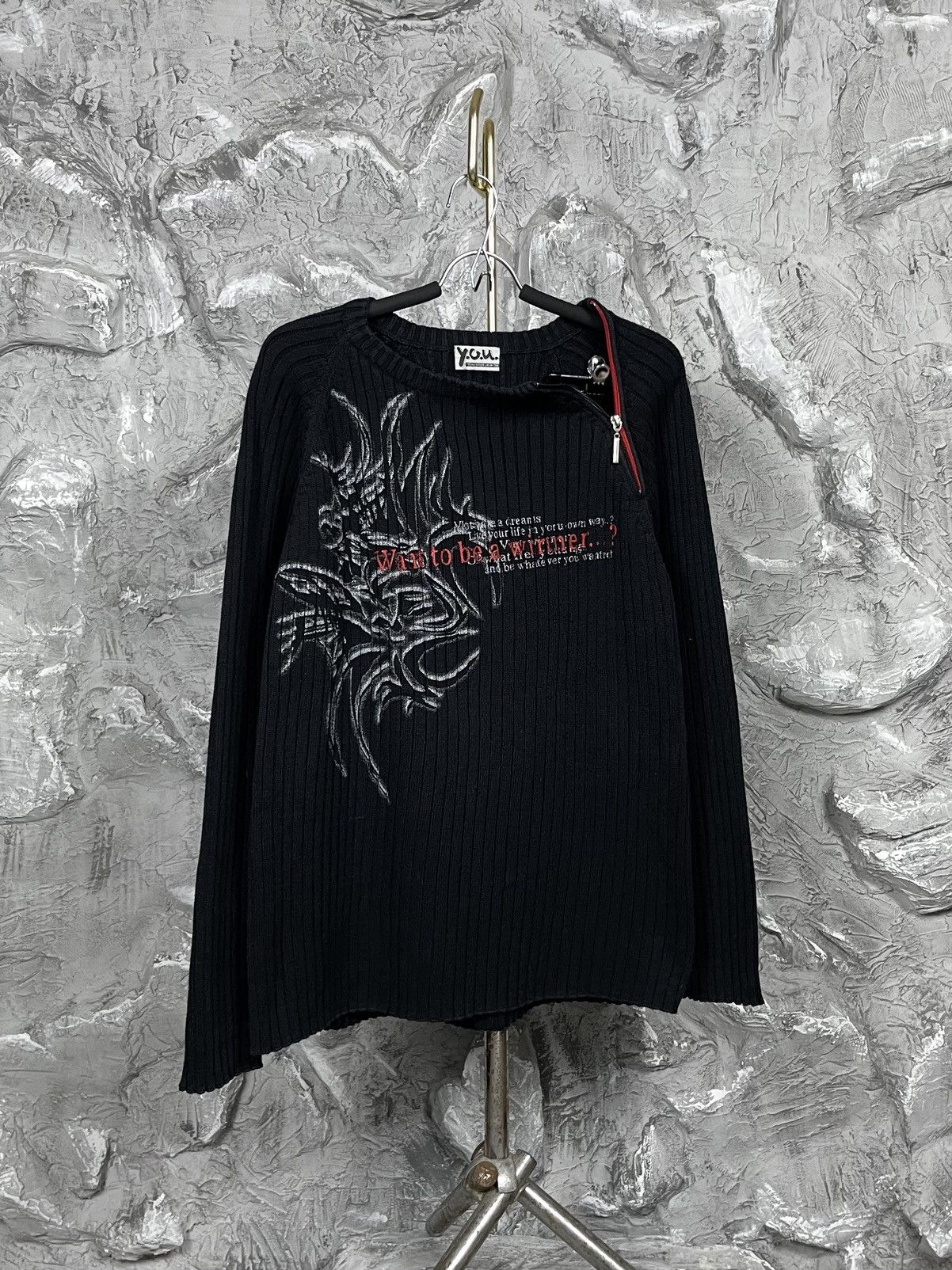 Japanese Brand Vintage Y2K Japanese Textured Zip Sweater Diesel Style Size US L / EU 52-54 / 3 - 2 Thumbnail