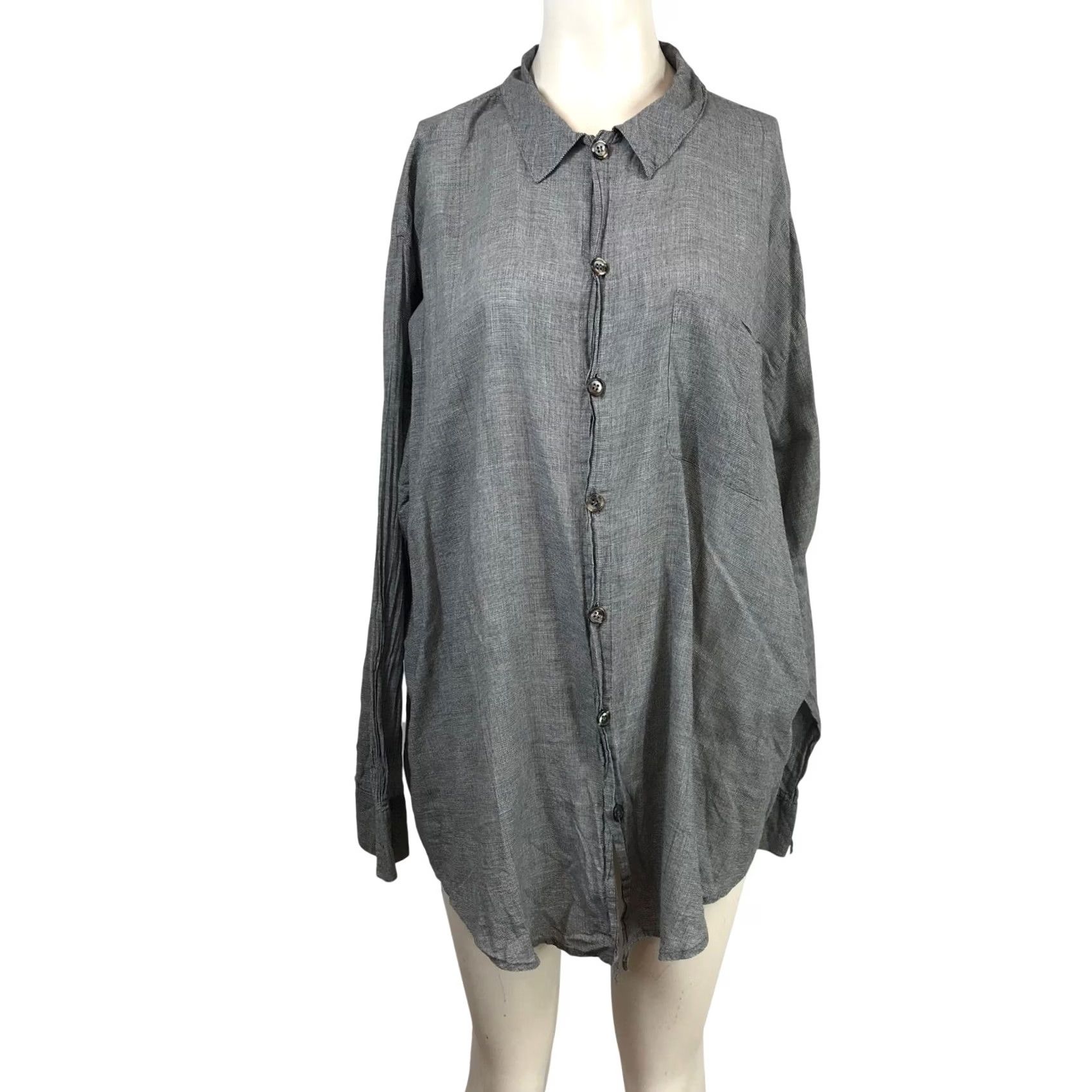 Vintage CP Shades Sausalito Womens Grey Micro Houndstooth Cotton Button Down Shirt XL Size XL / US 12-14 / IT 48-50 - 2 Thumbnail