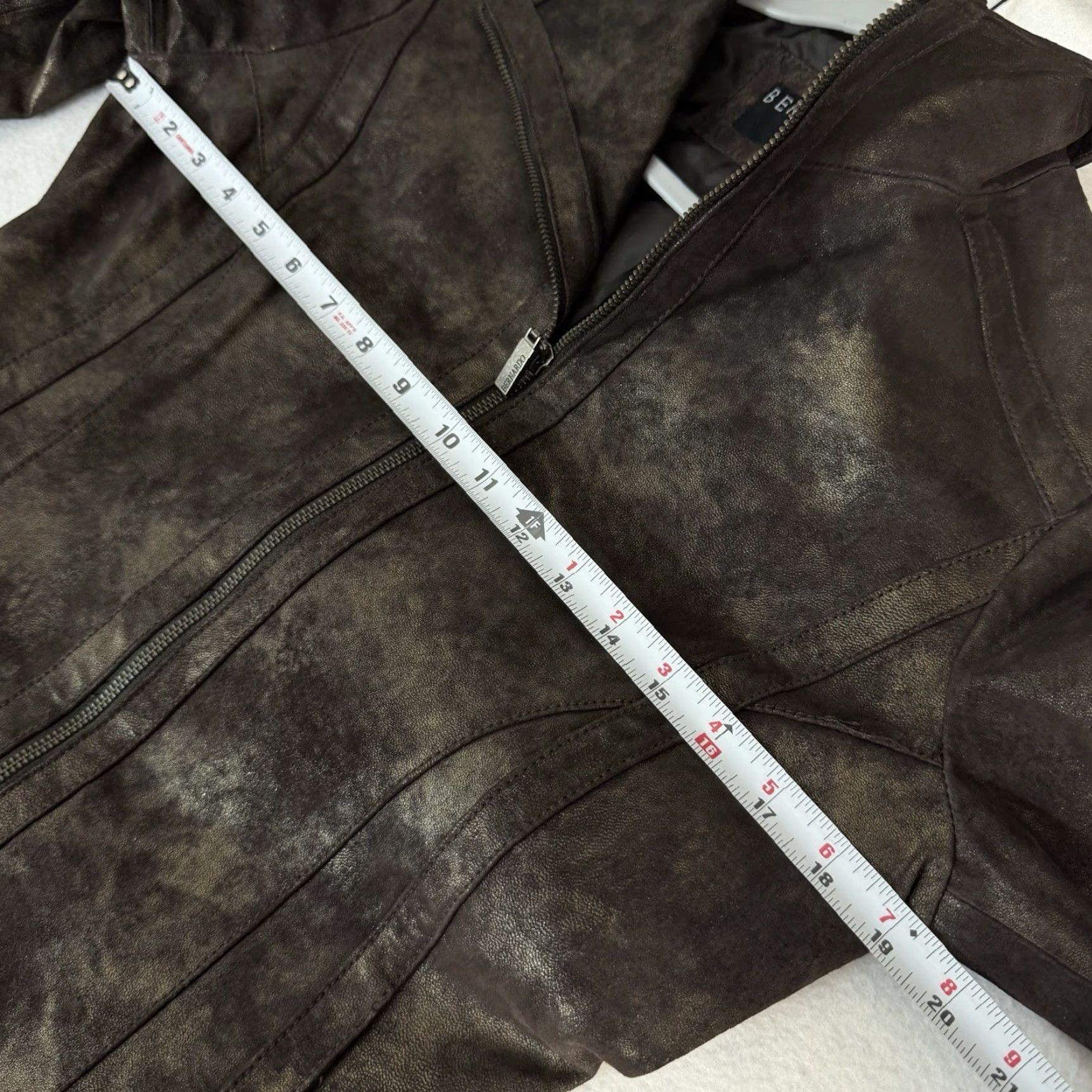 Vintage Bernardo Leather Jacket Brown Gold Women's Size S Motorcycle Zip Up Collared Jacket Size S / US 4 / IT 40 - 3 Thumbnail