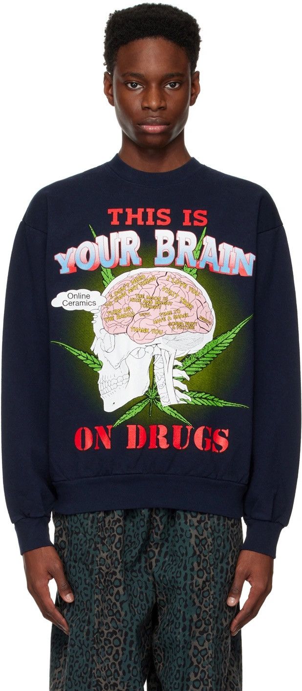 Online Ceramics this is your brain on drugs crew neck