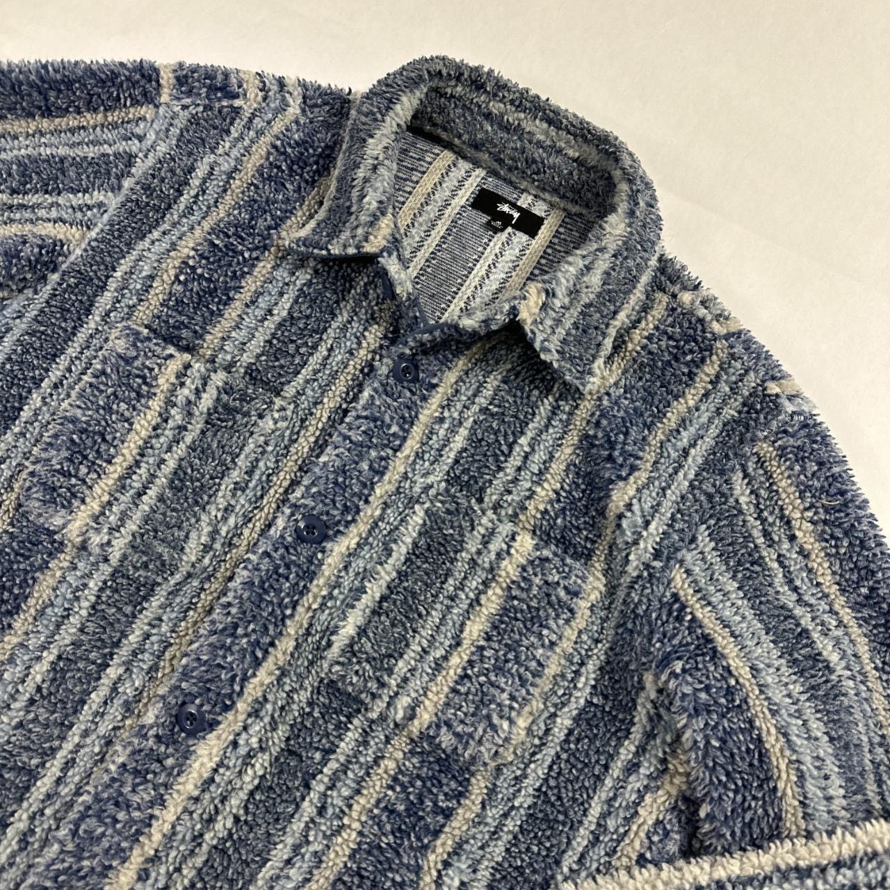 Stussy Striped Sherpa Shirt (Jacket) Size US M / EU 48-50 / 2 - 2 Thumbnail