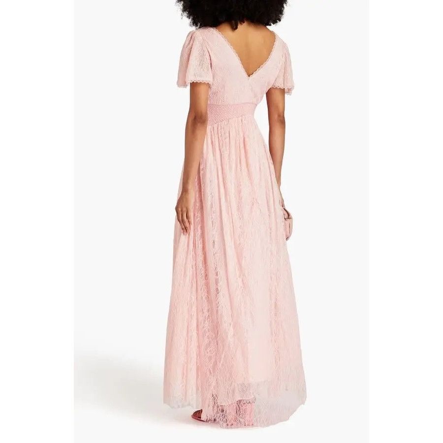 Alice + Olivia Alice + Olivia Charlsie Smocked Lace Maxi Dress Pink size 4 Size S / US 4 / IT 40 - 13 Thumbnail