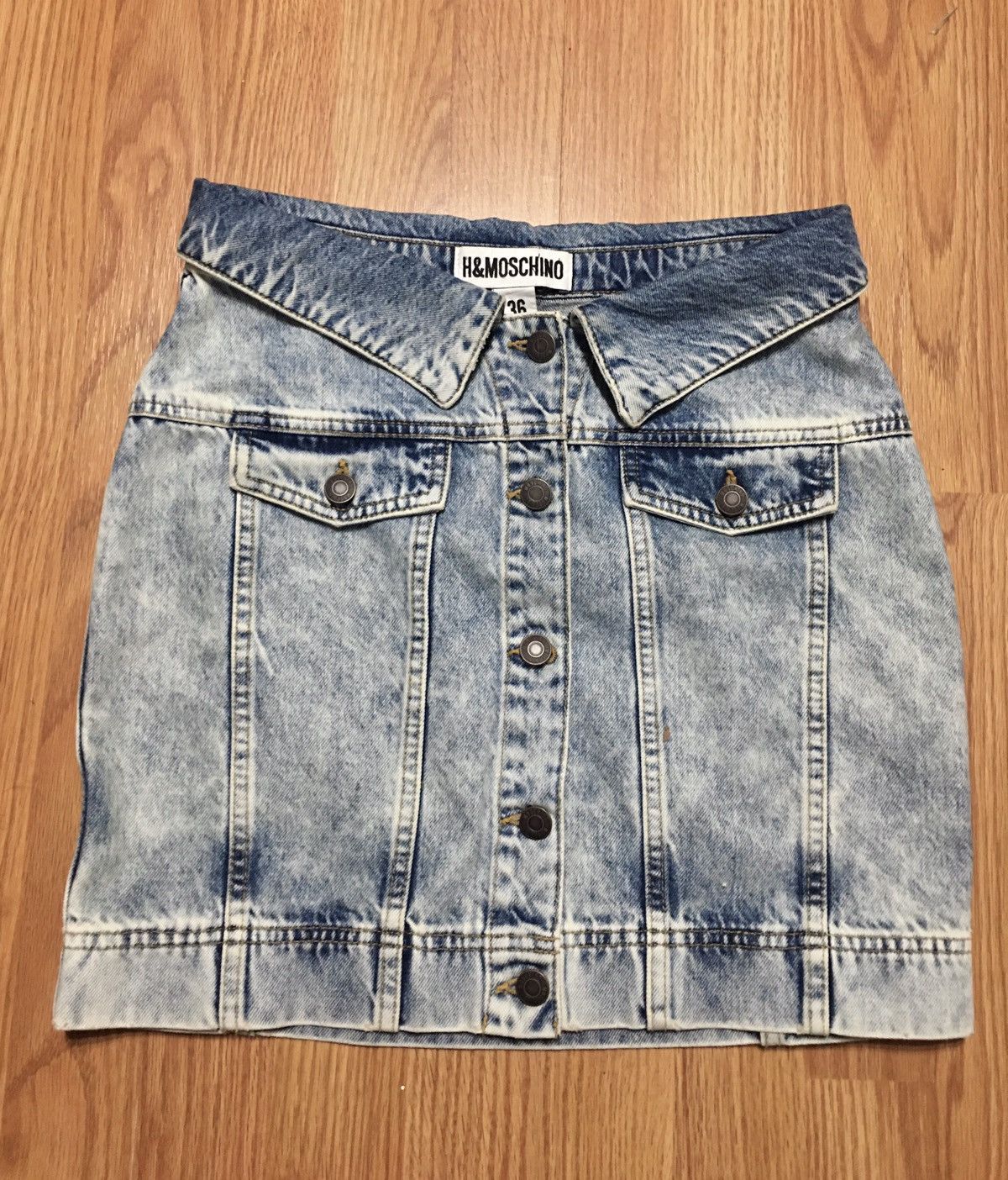 H&M × Moschino H&MOSCHINO Cotton Denim Blue Jeans Skirt Size EU36 US4 Size 27" / US 4 / IT 40 - 1 Thumbnail