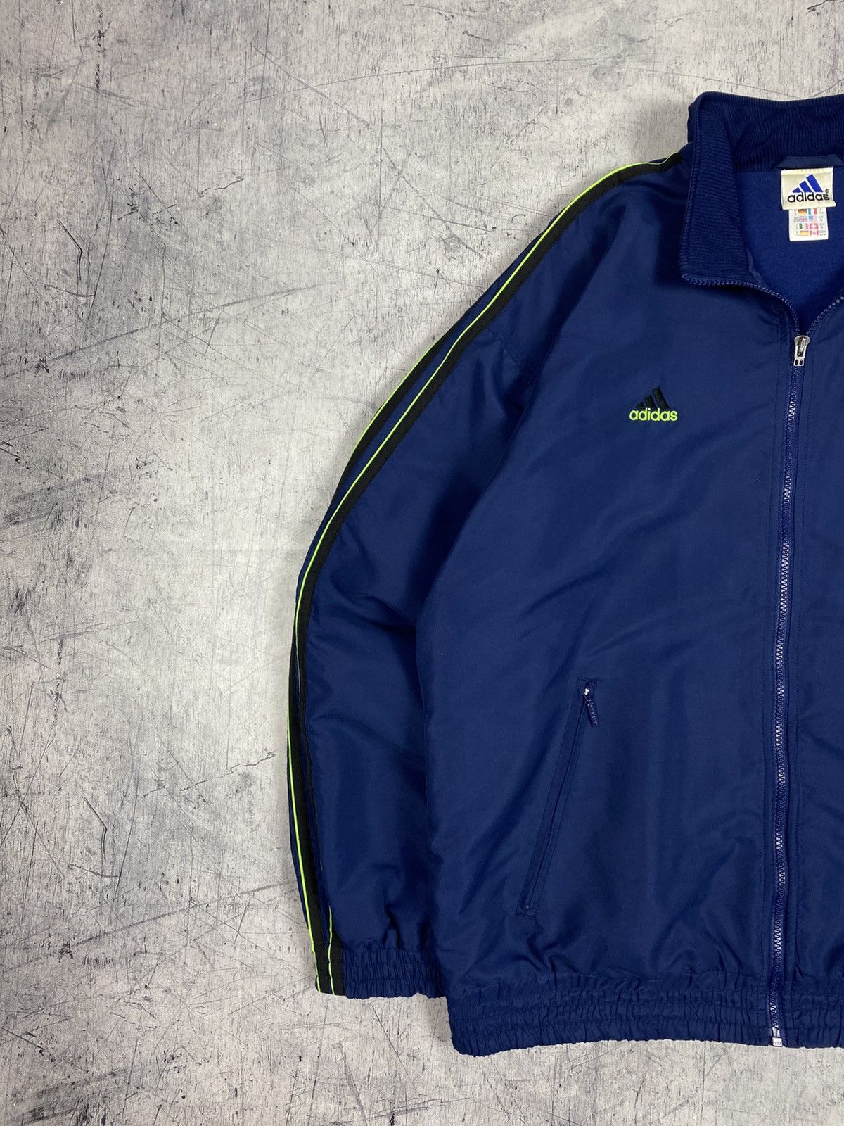 Adidas Vtg Adidas Tracksuit Full Set Jacket Pants Blue Green Neon Size US 33 - 4 Thumbnail