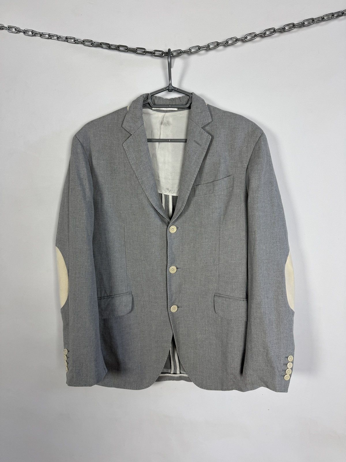 Hackett London Blazer With Elbow Patches Cotton Size 42R