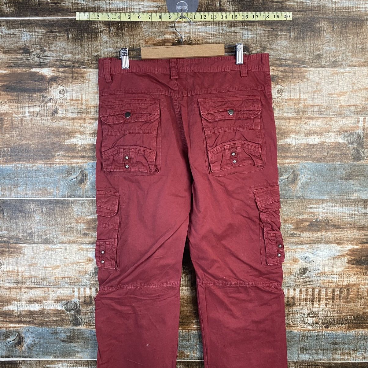 DL Japanese Brand Red Cargo Multipocket Pants #C1007