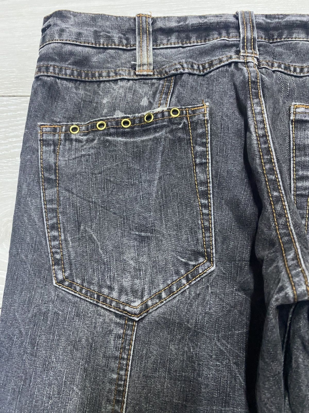 If Six Was Nine Vintage Japanese Brand Avant Garde Double Knee Flare Jeans Size US 31 - 11 Thumbnail