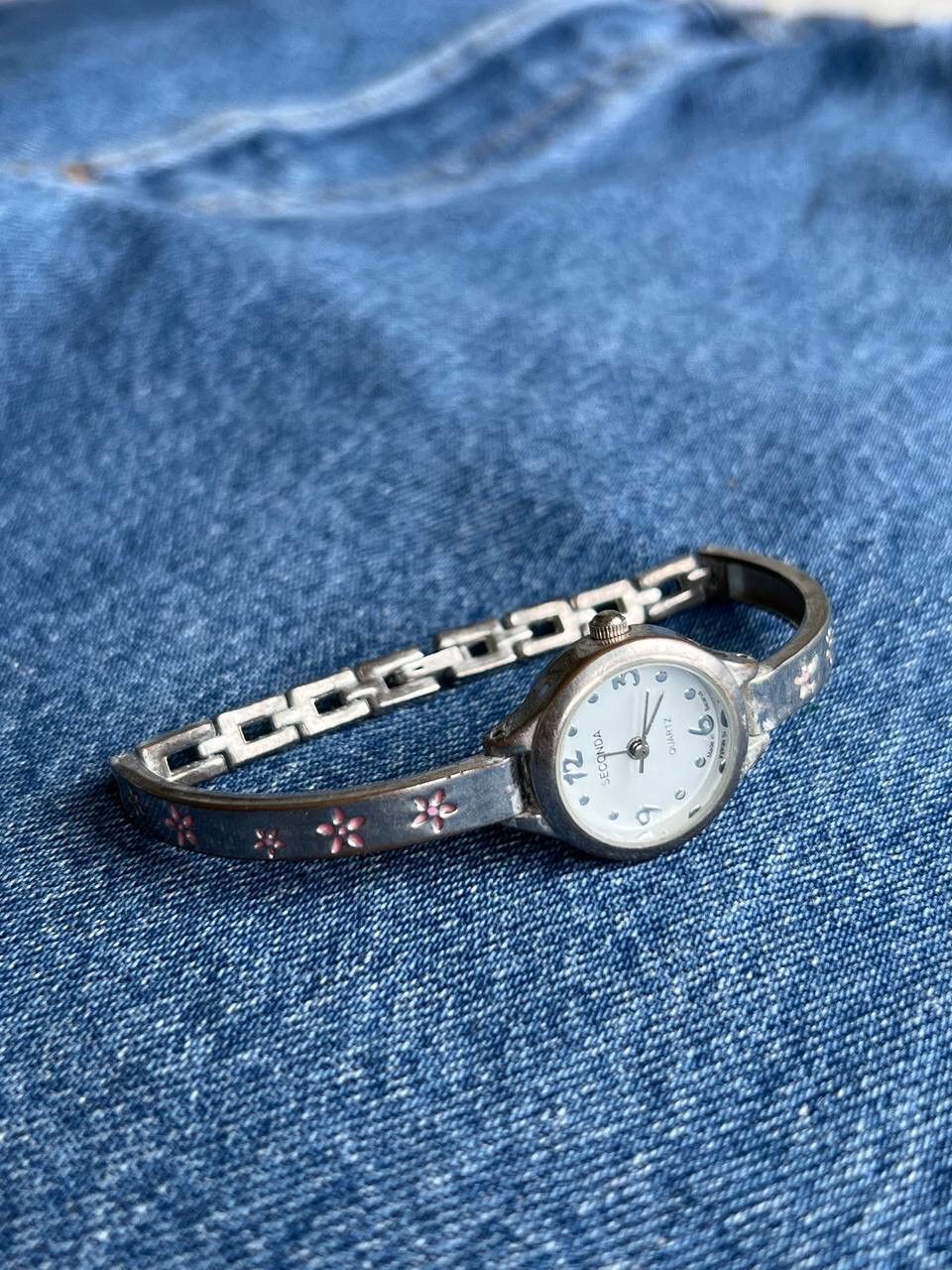 Japanese Brand × Vintage 2000S FULL FLOWERS BRACELET SILVER STEEL JAPAN WATCH SECONDA Size ONE SIZE - 1 Thumbnail