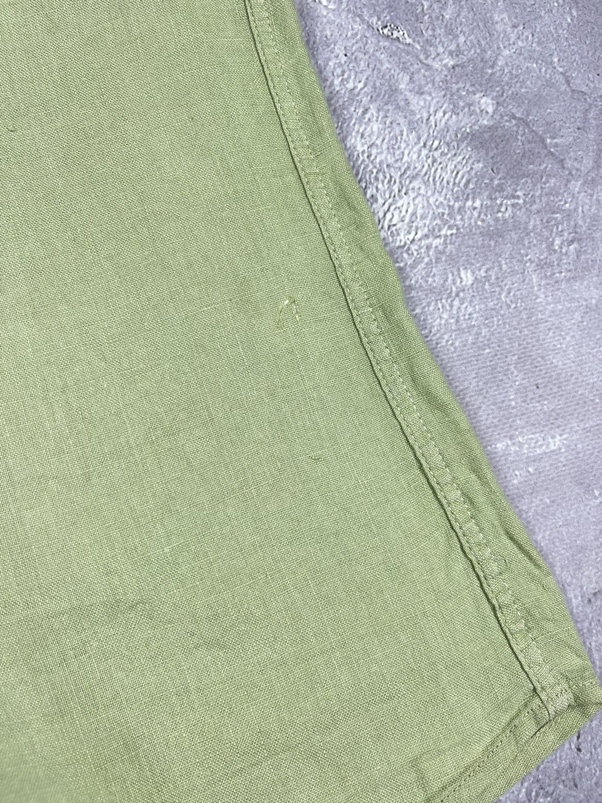Armani Vintage Armani Jeans Linen Shirt ShortSleeve Button Up Green Size US M / EU 48-50 / 2 - 6 Thumbnail