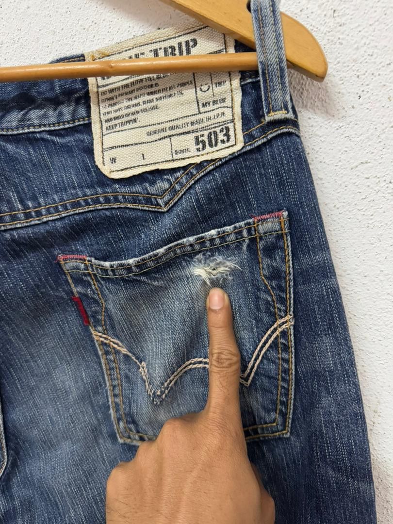 Edwin × Japanese Brand × Vintage 🔥Edwin blue trip rare jeans Size US 32 / EU 48 - 10 Thumbnail