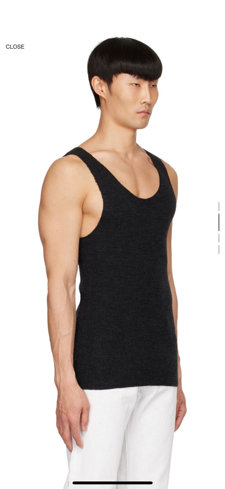 image of Maison Margiela Maison Margeila Rib Knit Brushed Wool Tank Top in Black, Men's (Size Large)