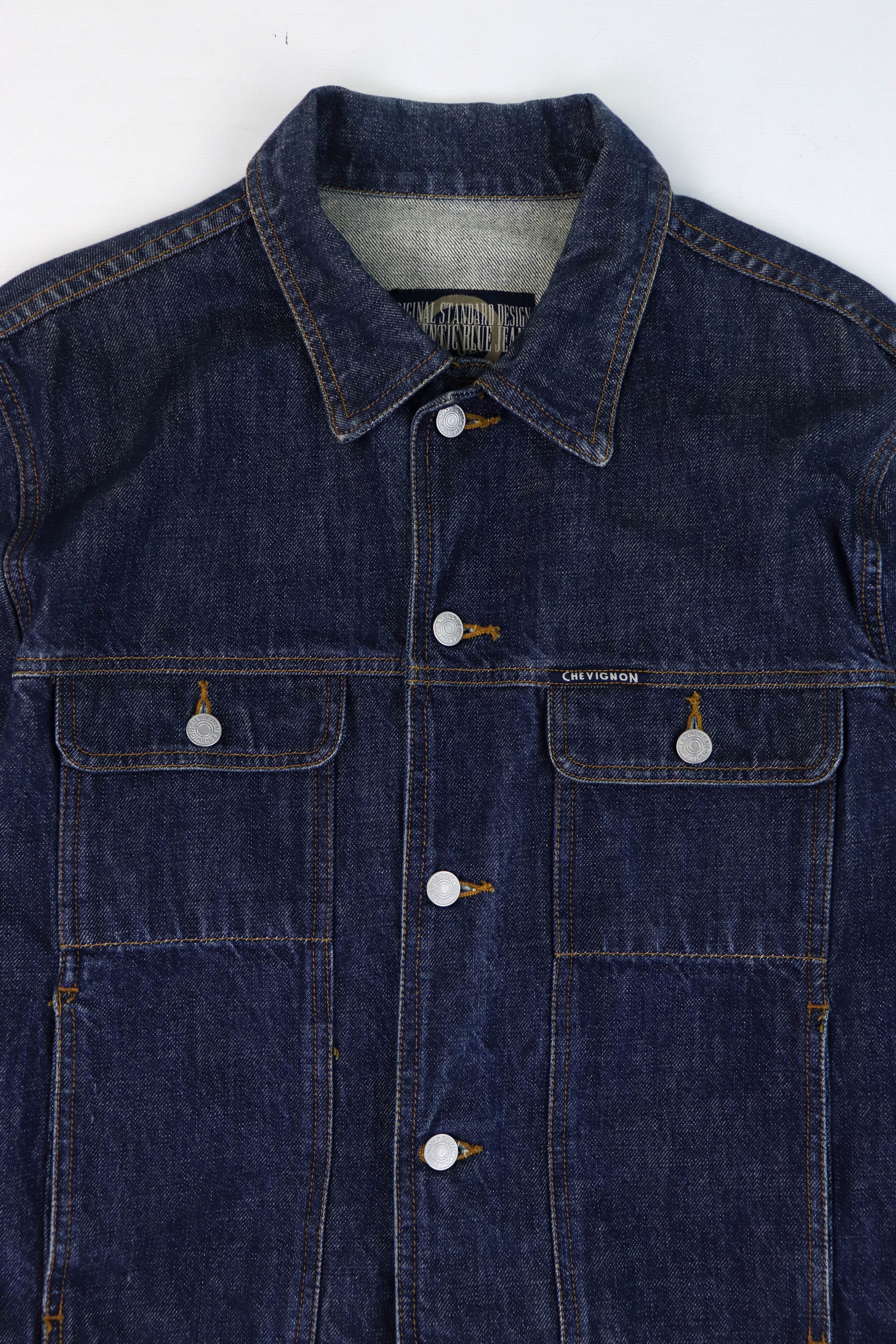 Chevignon CHEVIGNON Vintage Bartack Nippon 14 Indigo Blue Denim Jacket Size US L / EU 52-54 / 3 - 3 Thumbnail