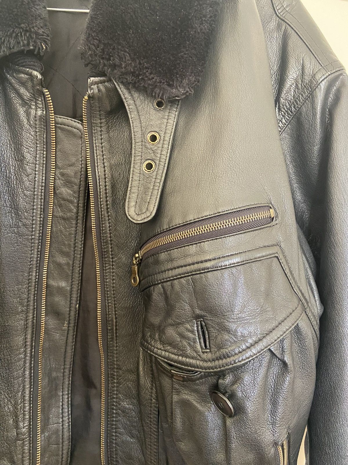 Genuine Leather Vintage leather aviator bomber jacket Size US M / EU 48-50 / 2 - 2 Thumbnail