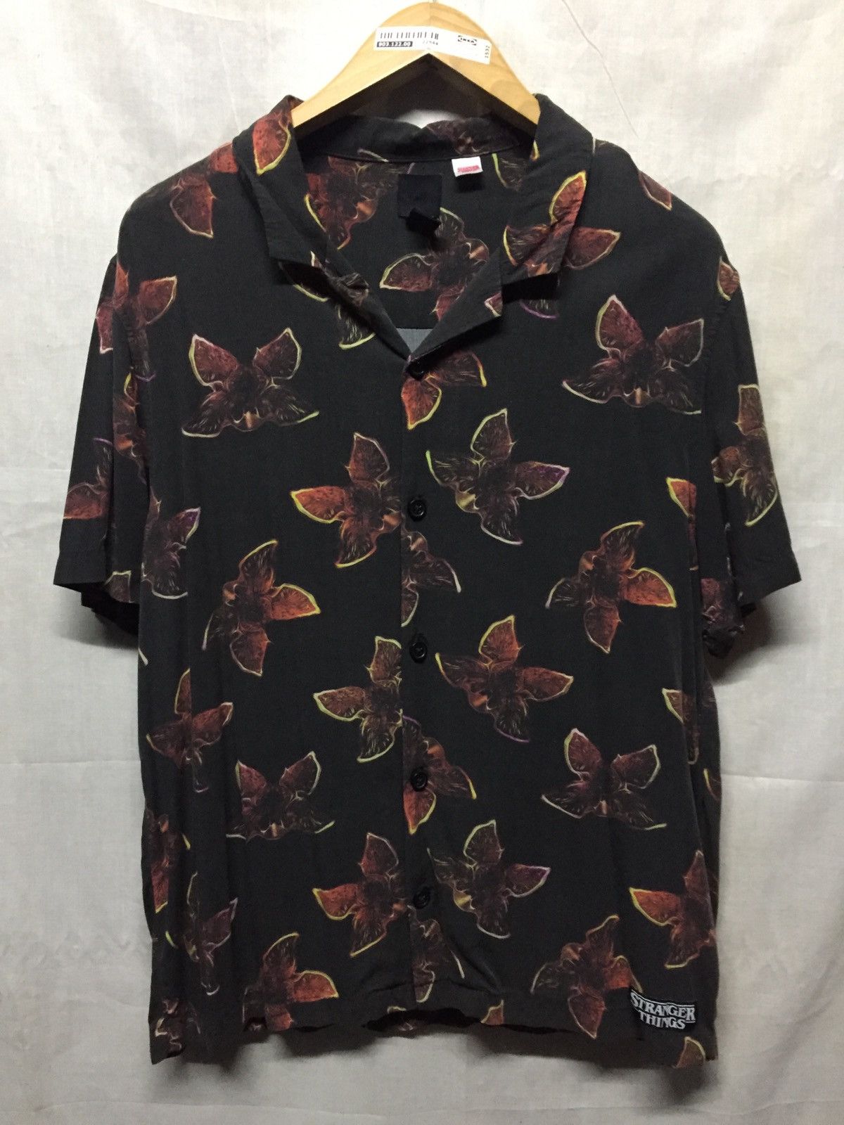 H M Stranger Things x H M Demogorgon Rayon Hawaiian Shirts Grailed