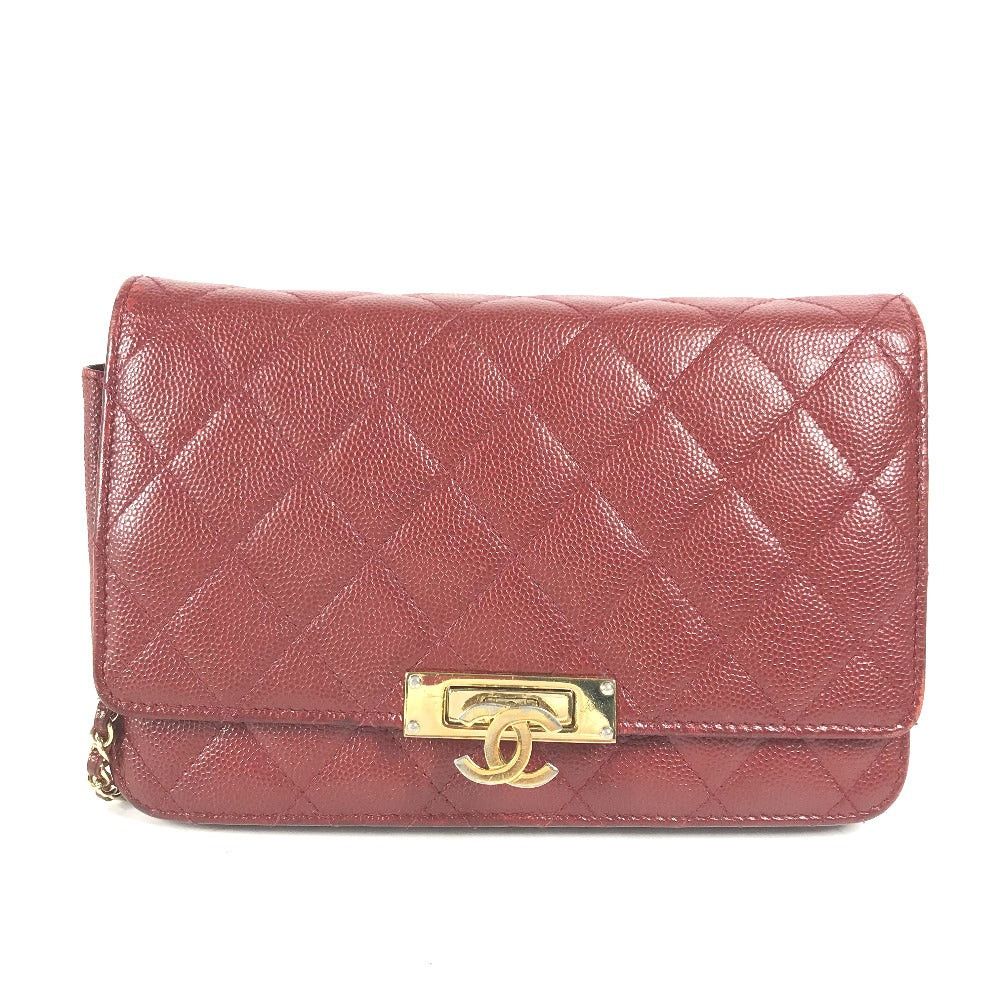 Chanel Chanel Cc Coma Mark Cocolock Chain Wallet Shoulder Bag Shawl Diagonal Hanging (E.G. Of A Rocket) Pochette Metis Long Caviar Skin Women Red And Gold Hardware Size ONE SIZE - 1 Thumbnail