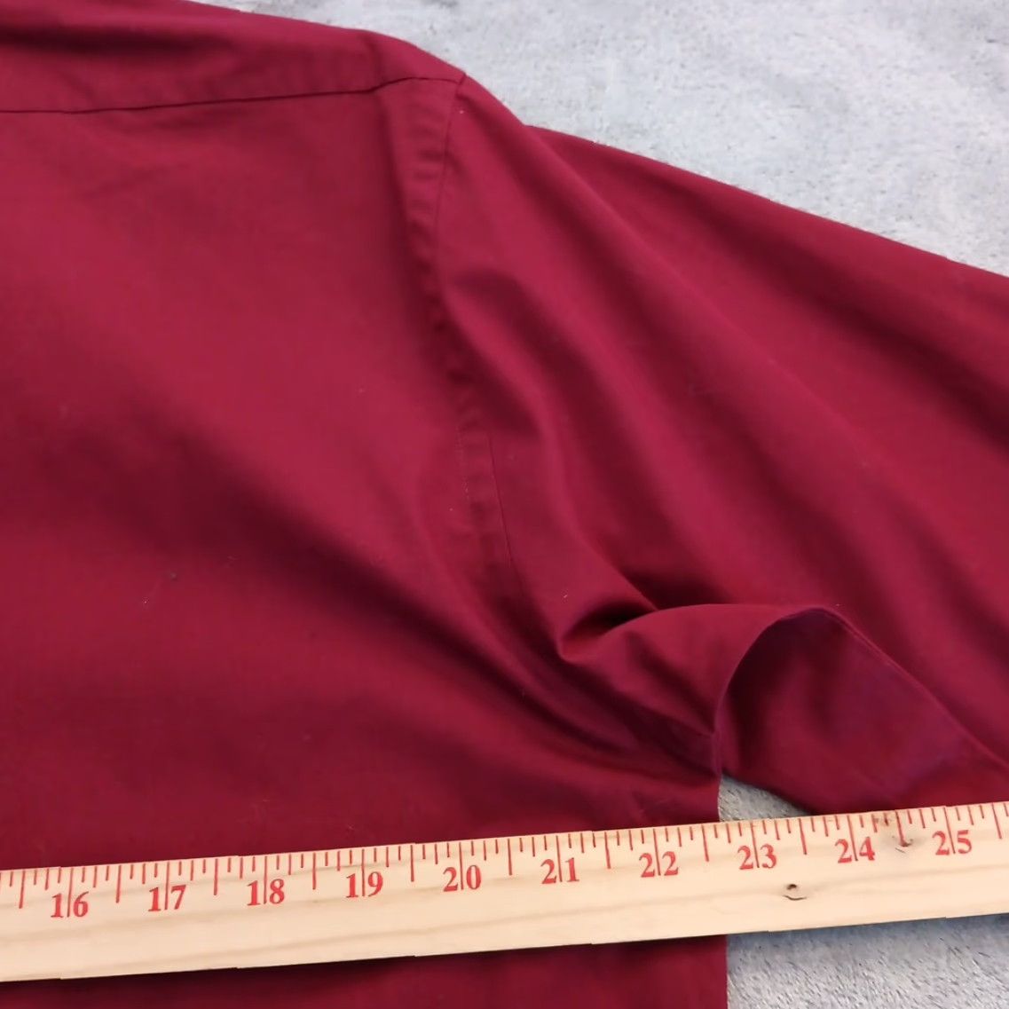 Van Heusen Van Heusen Shirt Mens Large Red Long Sleeve Button-Up Cotton Blend Poplin Size US L / EU 52-54 / 3 - 7 Thumbnail