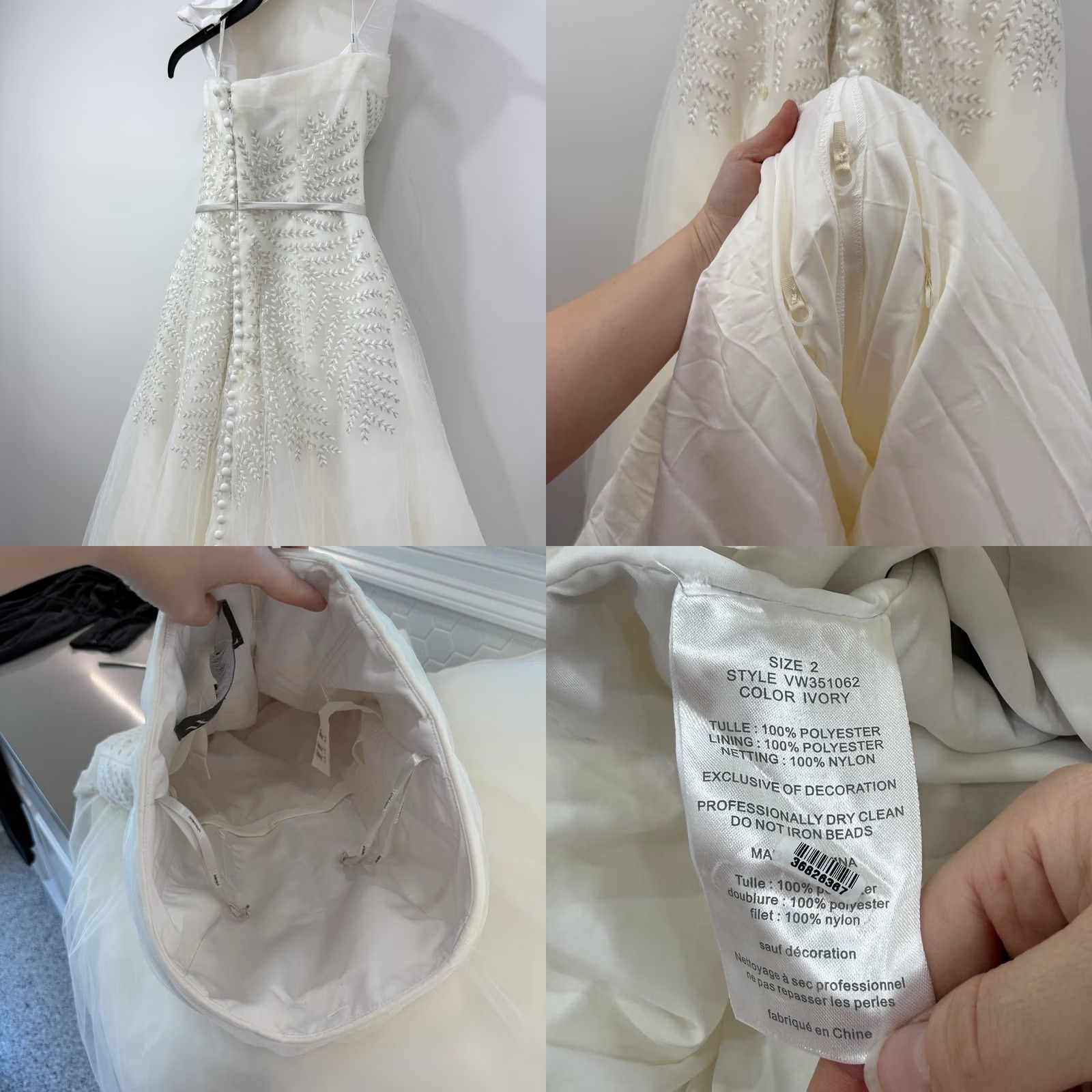Vera Wang Wedding Dress 2 Cream Beaded Princess Elegant Classic 