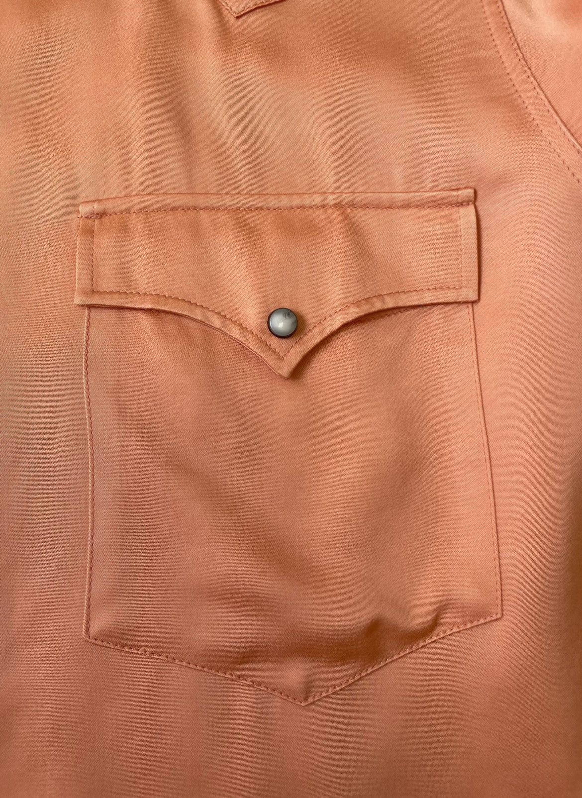 Dries Van Noten Salmon Peach Satin Western Shirt Size US M / EU 48-50 / 2 - 5 Thumbnail