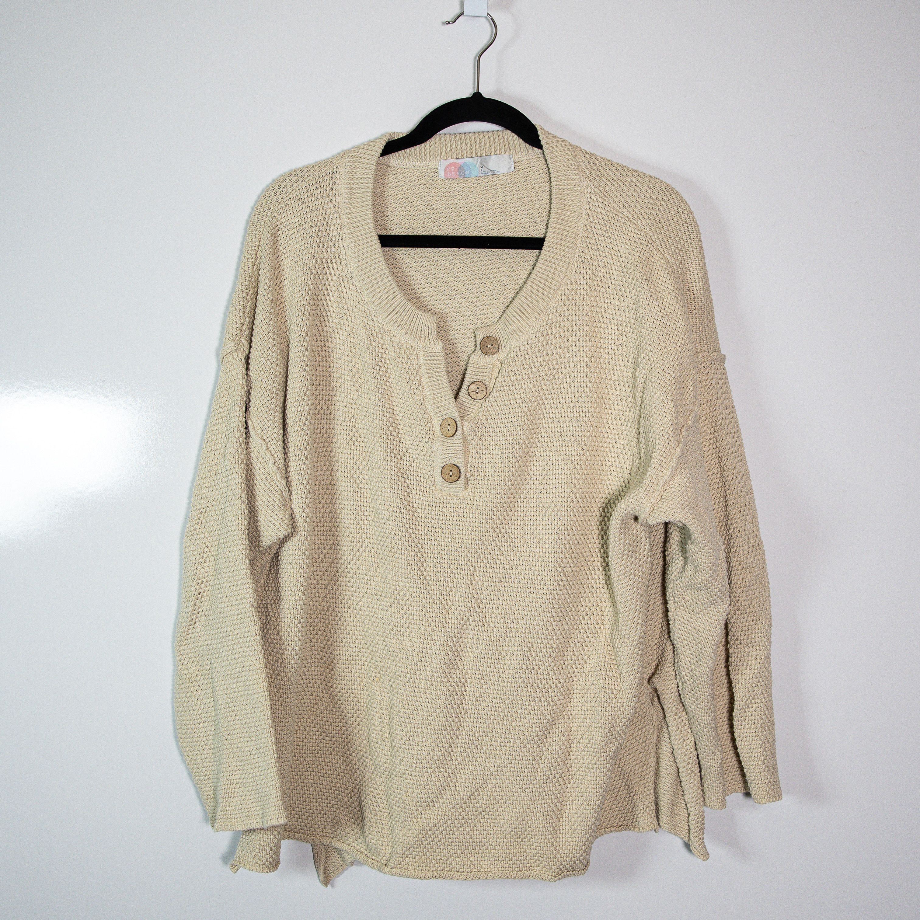 Free People Free People Hailey Cotton Chunky Knit Size L / US 10 / IT 46 - 1 Thumbnail