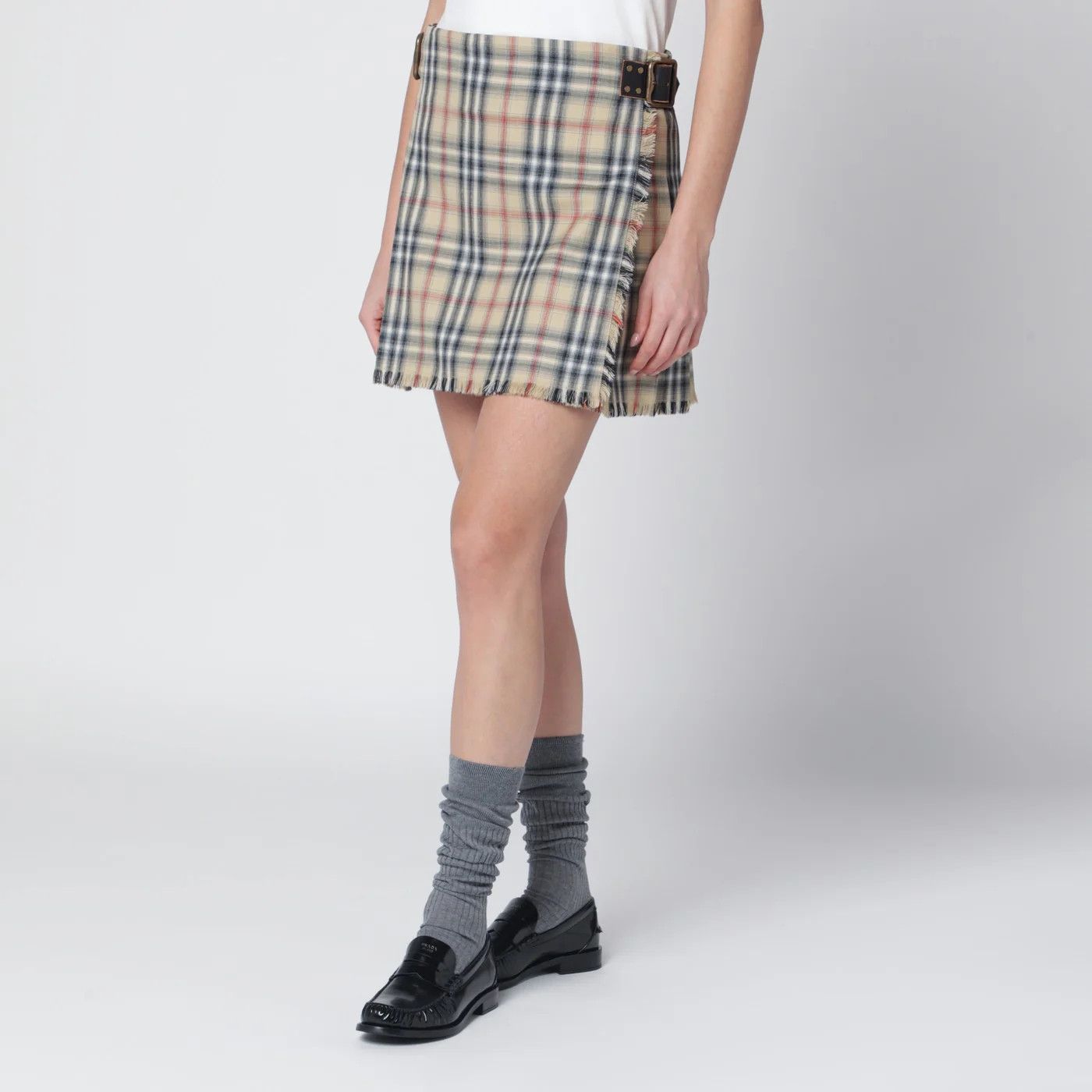 Burberry o1d2blof0426 Wool Mini Skirt in Multicolor Size 27" / US 4 / IT 40 - 2 Thumbnail