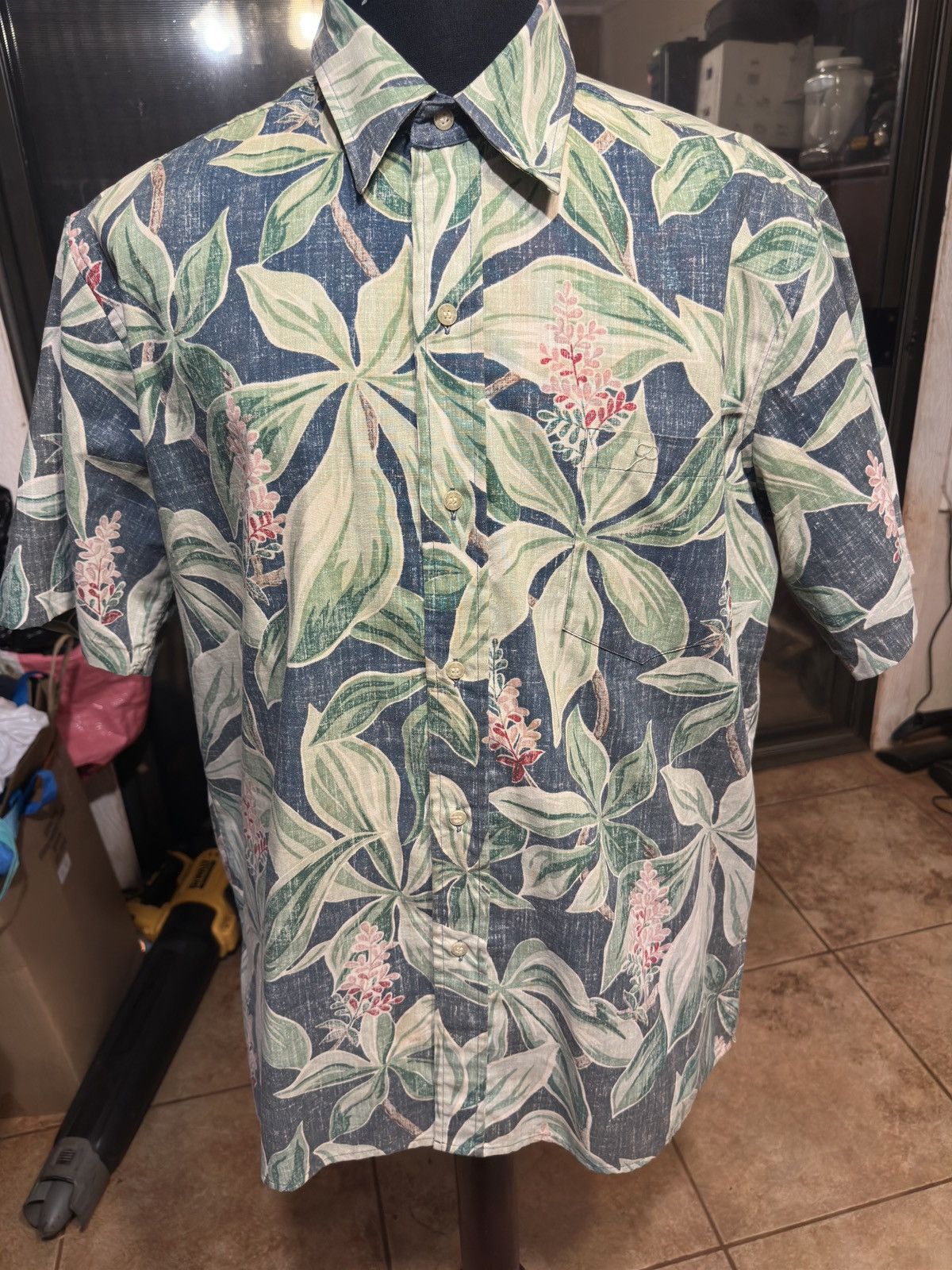 Reyn Spooner PreOwned Reyn Spooner Blue/Green Hawaiian Print Men's L Size US L / EU 52-54 / 3 - 1 Thumbnail