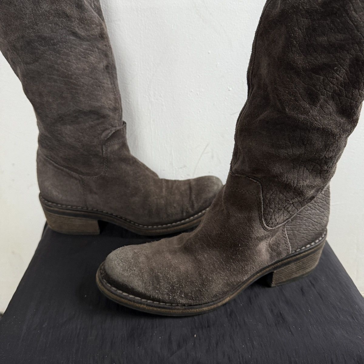 Seditionaries Vic Matie Italy Suede Leather Knee High Boots Size US 7.5 / IT 37.5 - 6 Thumbnail