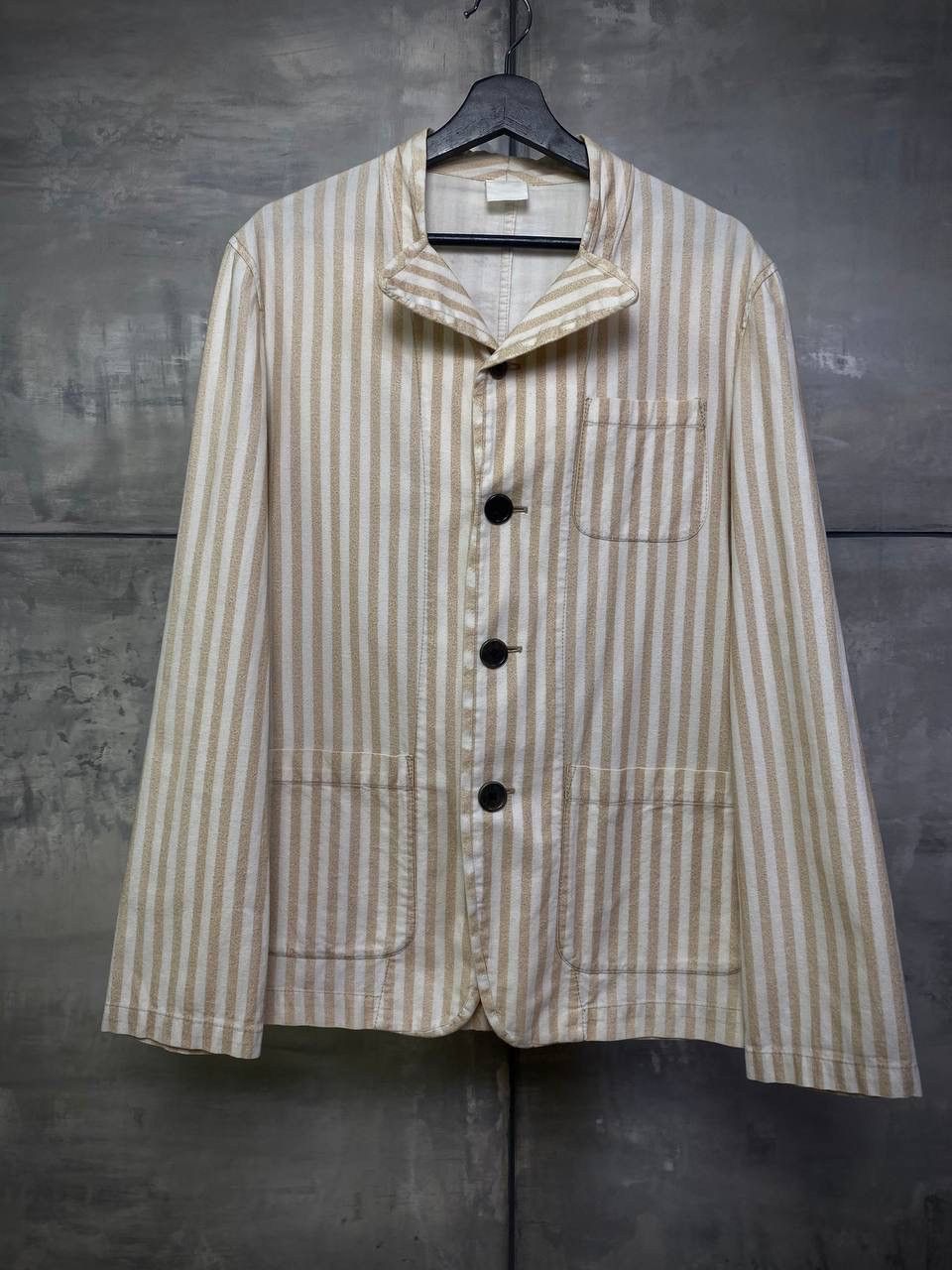 Ann Demeulemeester Rare light stripes jacket S-M Size 48R - 2 Thumbnail