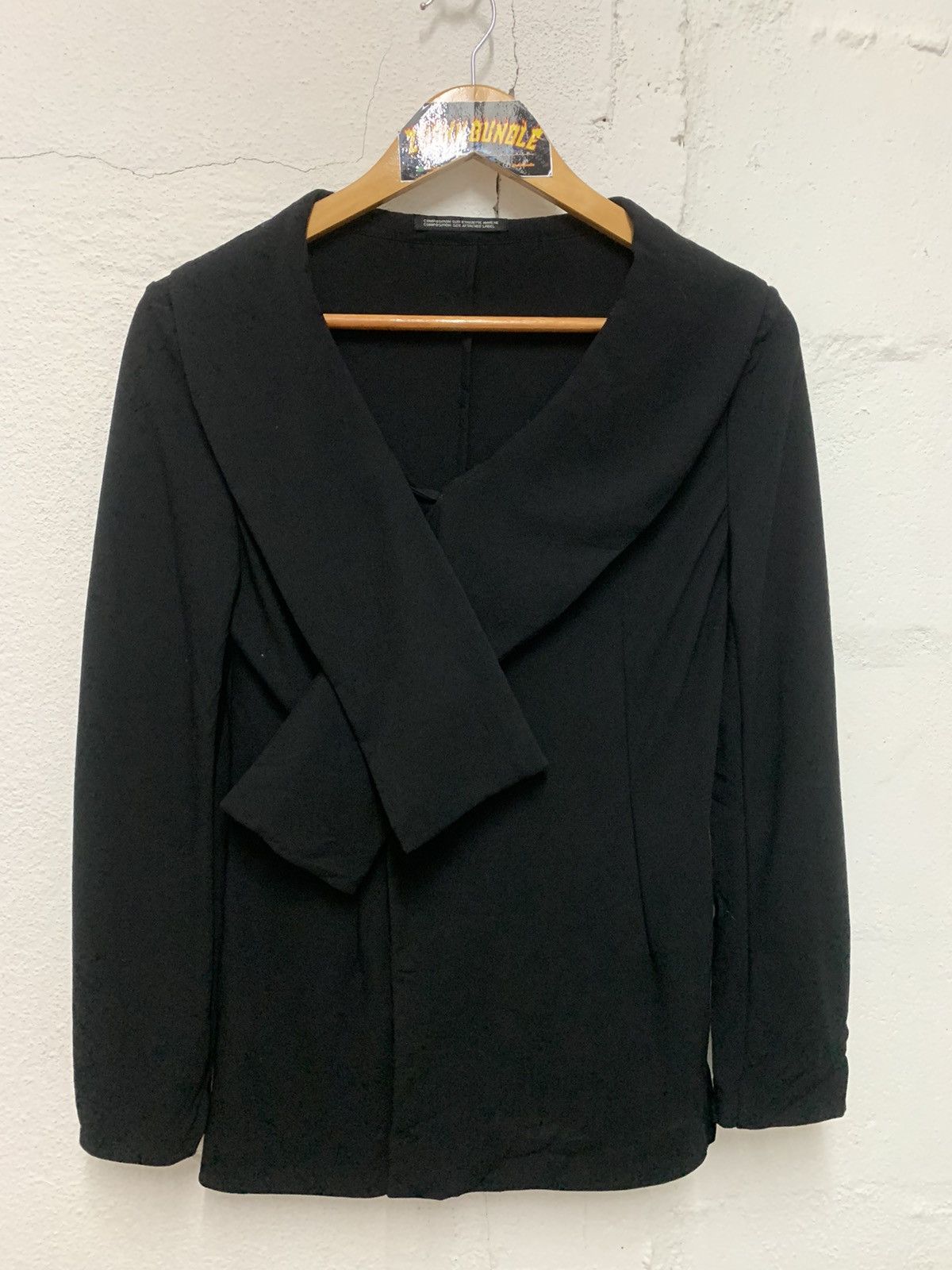 Yohji Yamamoto Yohji Yamamoto Laine Wool Drape Collar Jacket Size XS / US 0-2 / IT 36-38 - 1 Thumbnail