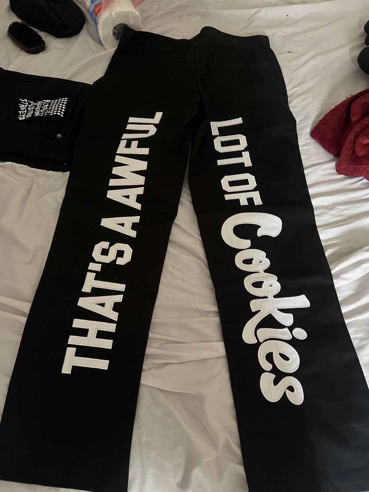 image of Awful Lot Of Cough Syrup x Cookies Dickies Pants X Destodubb in Black, Men's (Size 32)
