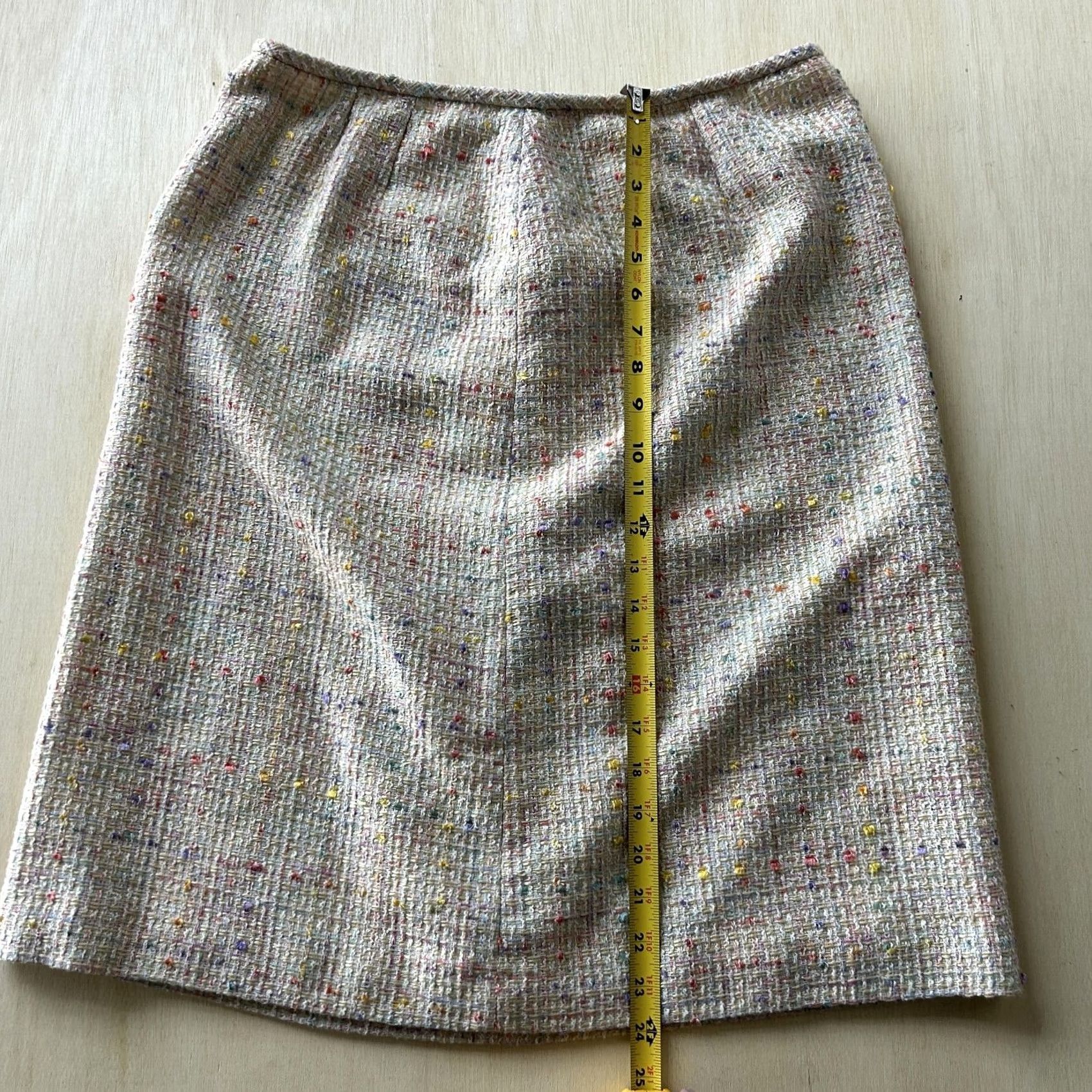 Vintage VINTAGE Le Suit Skirt Womens 16 Beige Tweed Knee Length Lined Pencil 90s Business Womens Size 38" / US 16 / IT 52 - 4 Thumbnail