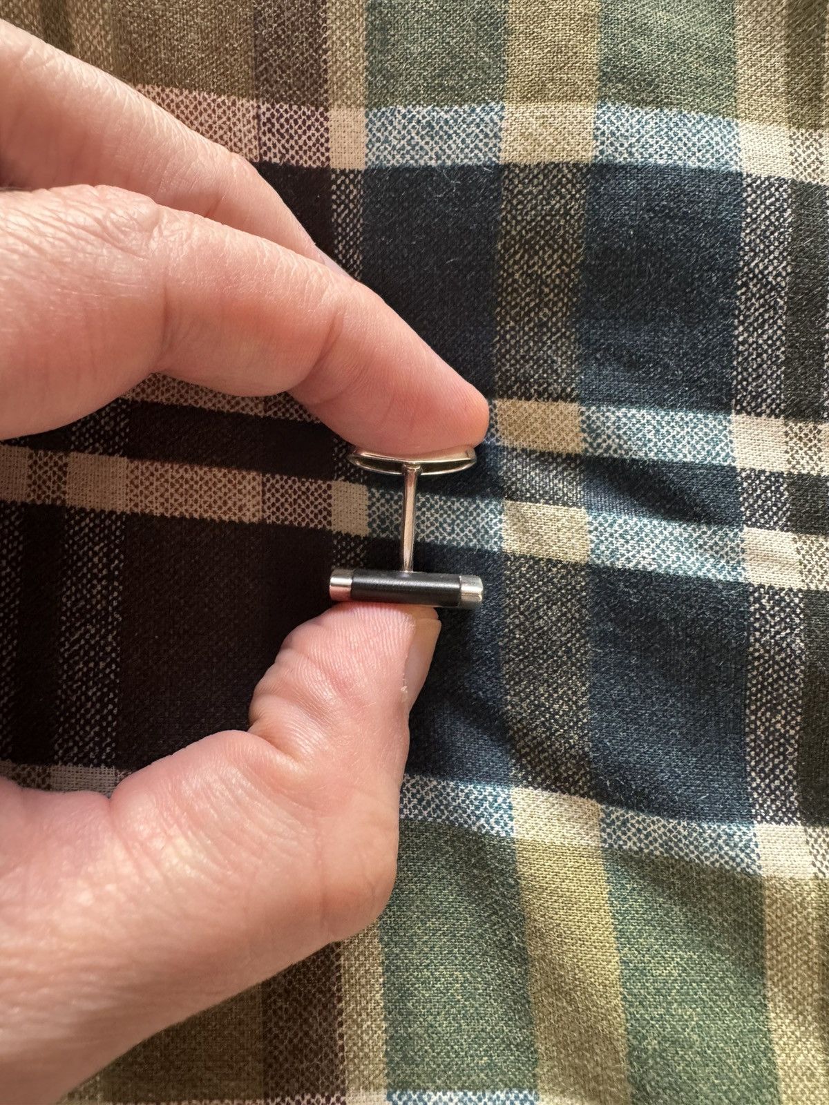 Bvlgari Bvlgari Silver and rubber cufflinks Size ONE SIZE - 4 Thumbnail
