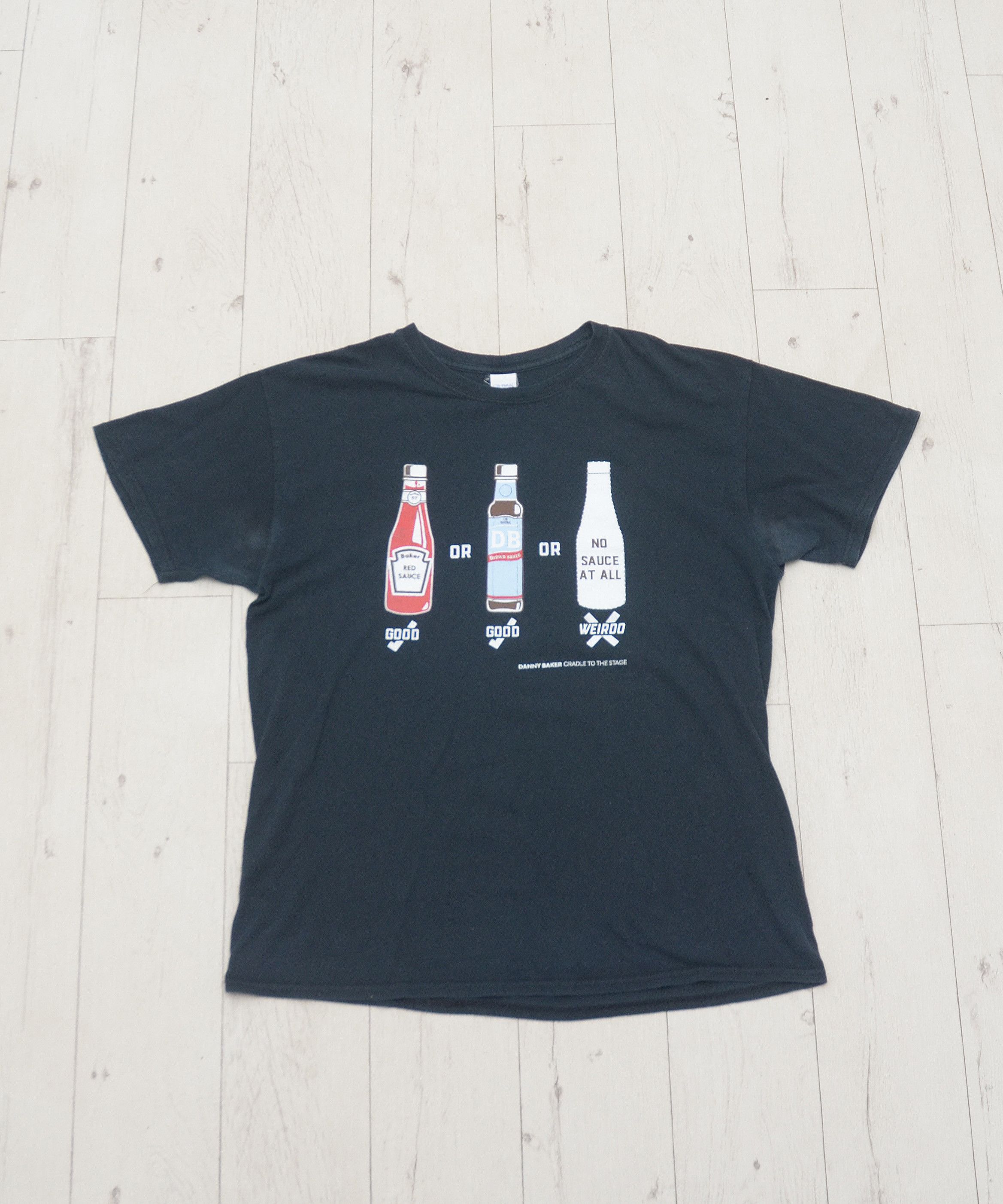 Gildan × Vintage Vintage Red Sauce Brown Sauce No Sauce at all T-Shirt Black Size US L / EU 52-54 / 3 - 1 Thumbnail