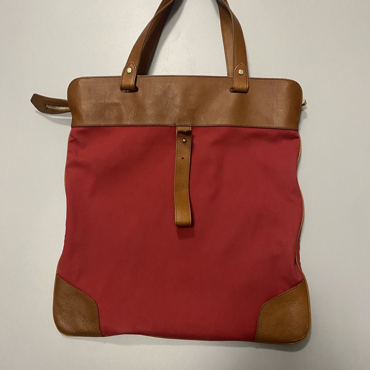 Burberry Burberry Red Leather Stowell Roll Up Tote Bag Shopper Size ONE SIZE - 3 Thumbnail