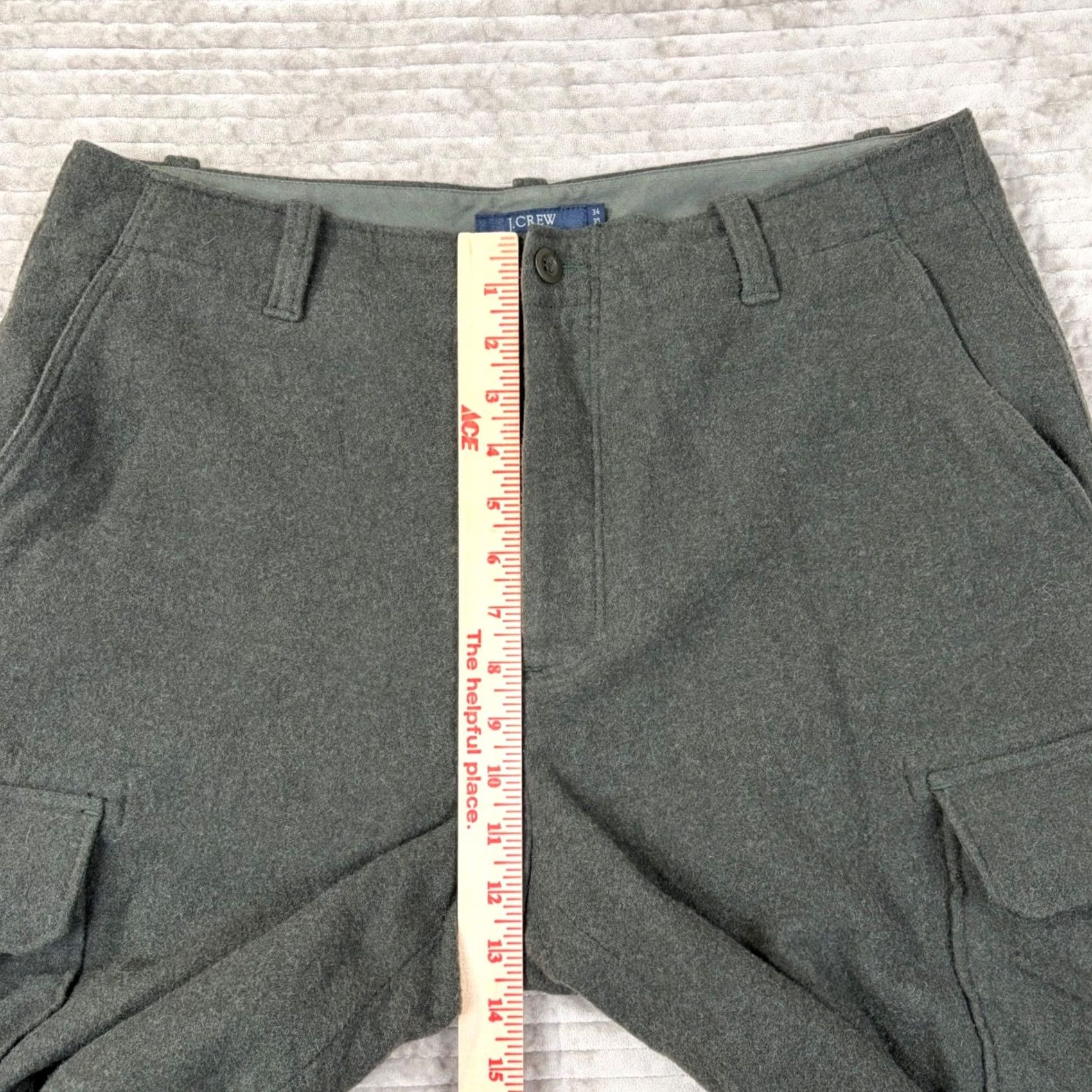 J.Crew J.Crew Mens Wool Blend Cargo Pants 34x30 Charcoal Grey Straight Leg Trousers Size US 34 / EU 50 - 4 Thumbnail