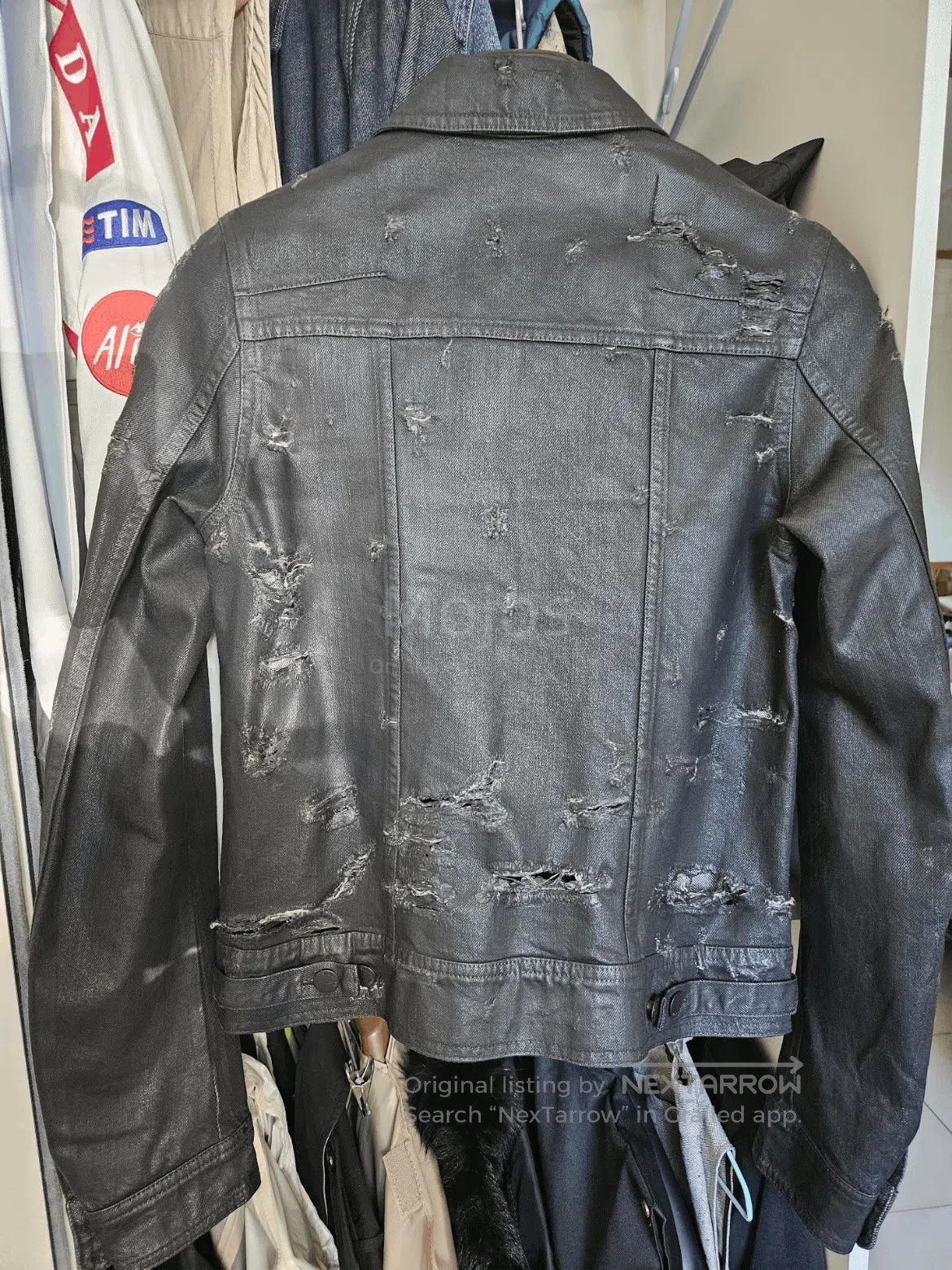 Dior Sz 44 Dior Homme 04SS By Hedi Waxed Distressed Denim Jacket Size US S / EU 44-46 / 1 - 2 Thumbnail
