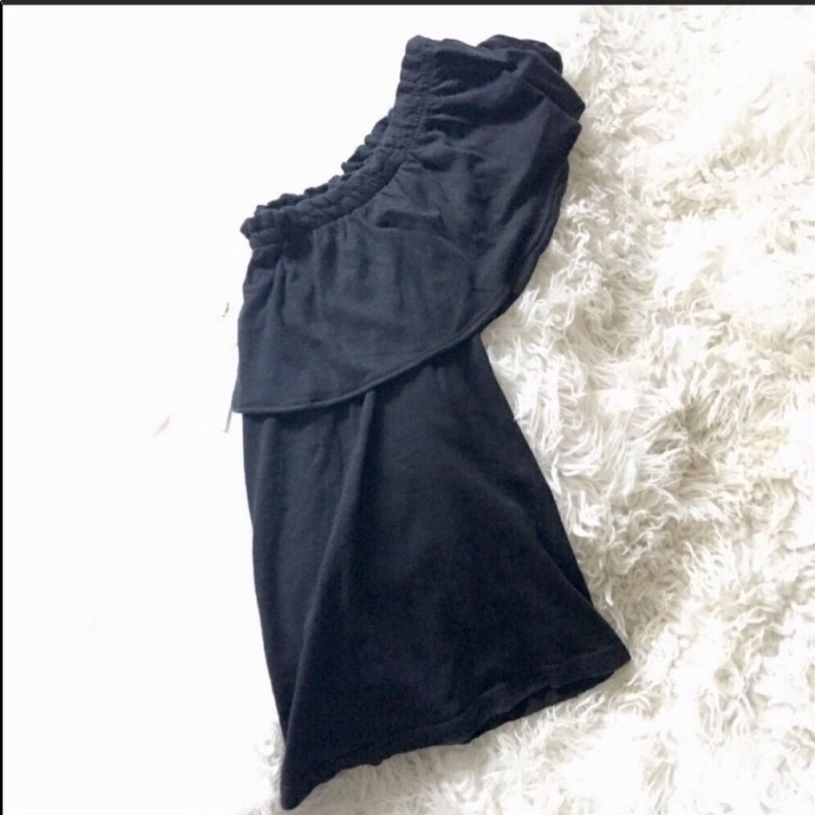 Current/Elliot NEW Current/Elliott Black Ruffle Swing Top Blouse Tee Shirt Size M / US 6-8 / IT 42-44 - 4 Thumbnail