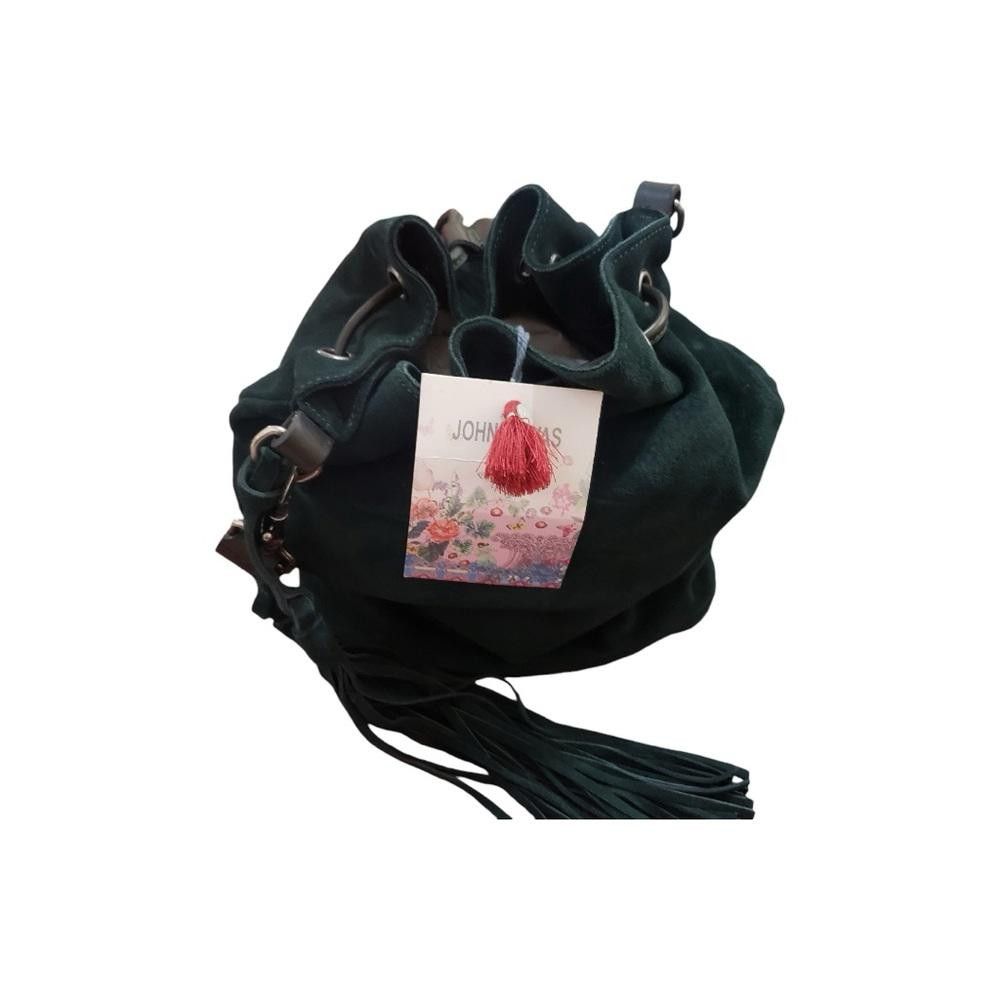 Designer Johnny Was Los Angeles NWT Green Suede Drawstring Bag Size ONE SIZE - 3 Thumbnail