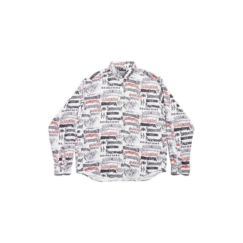 Balenciaga o1tr1nto0725 DIY Metal Allover Shirt Large Fit in White Size US XS / EU 42 / 0 - 3 Thumbnail