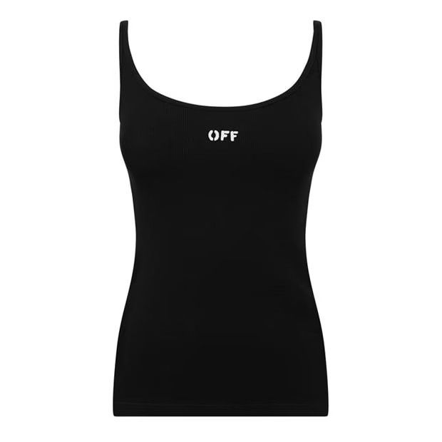Off-White o1g2r1mq1224 Scoop Tank Top in Black Size S / US 4 / IT 40 - 1 Thumbnail